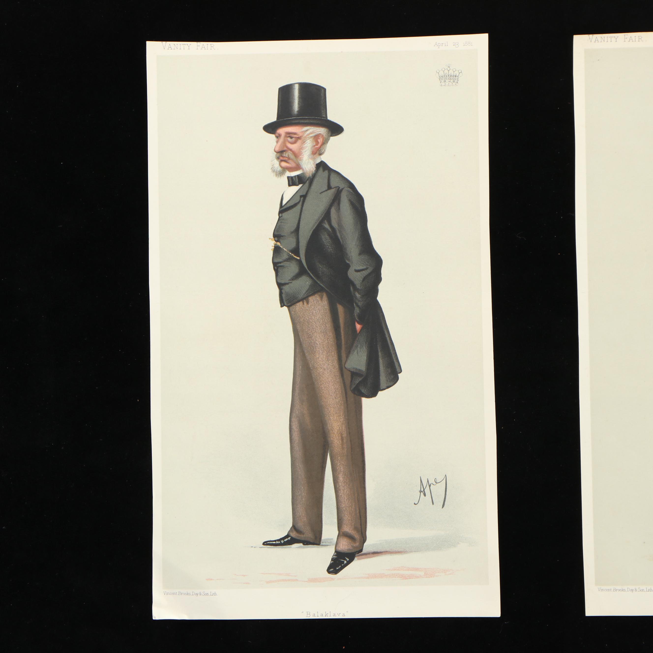 Vanity Fair Chromolithographs of Political Figures After "Ape" Pellegrini, 1881