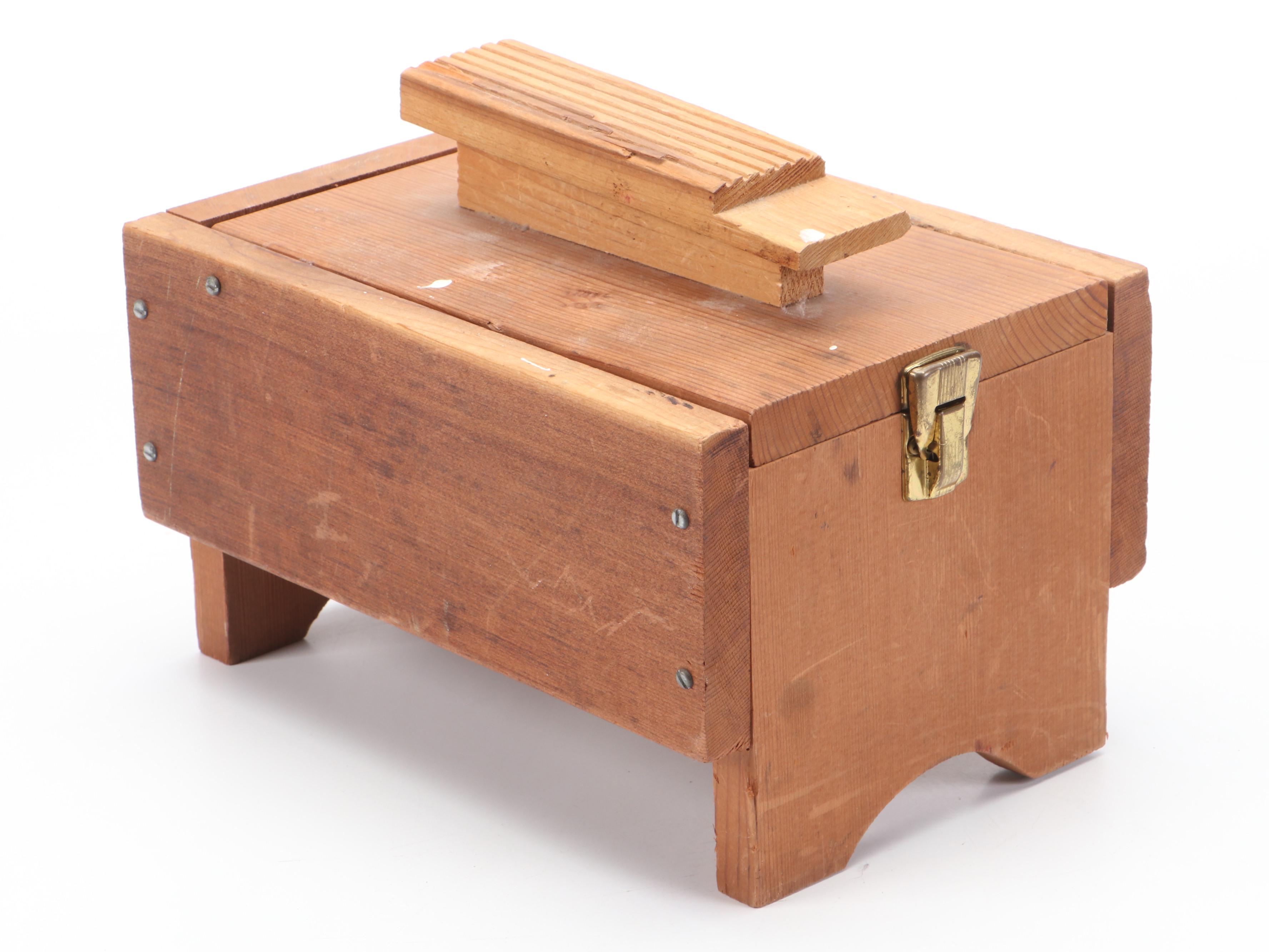 Shoe Shine Valet Box with Shoe Horns, Brushes and More