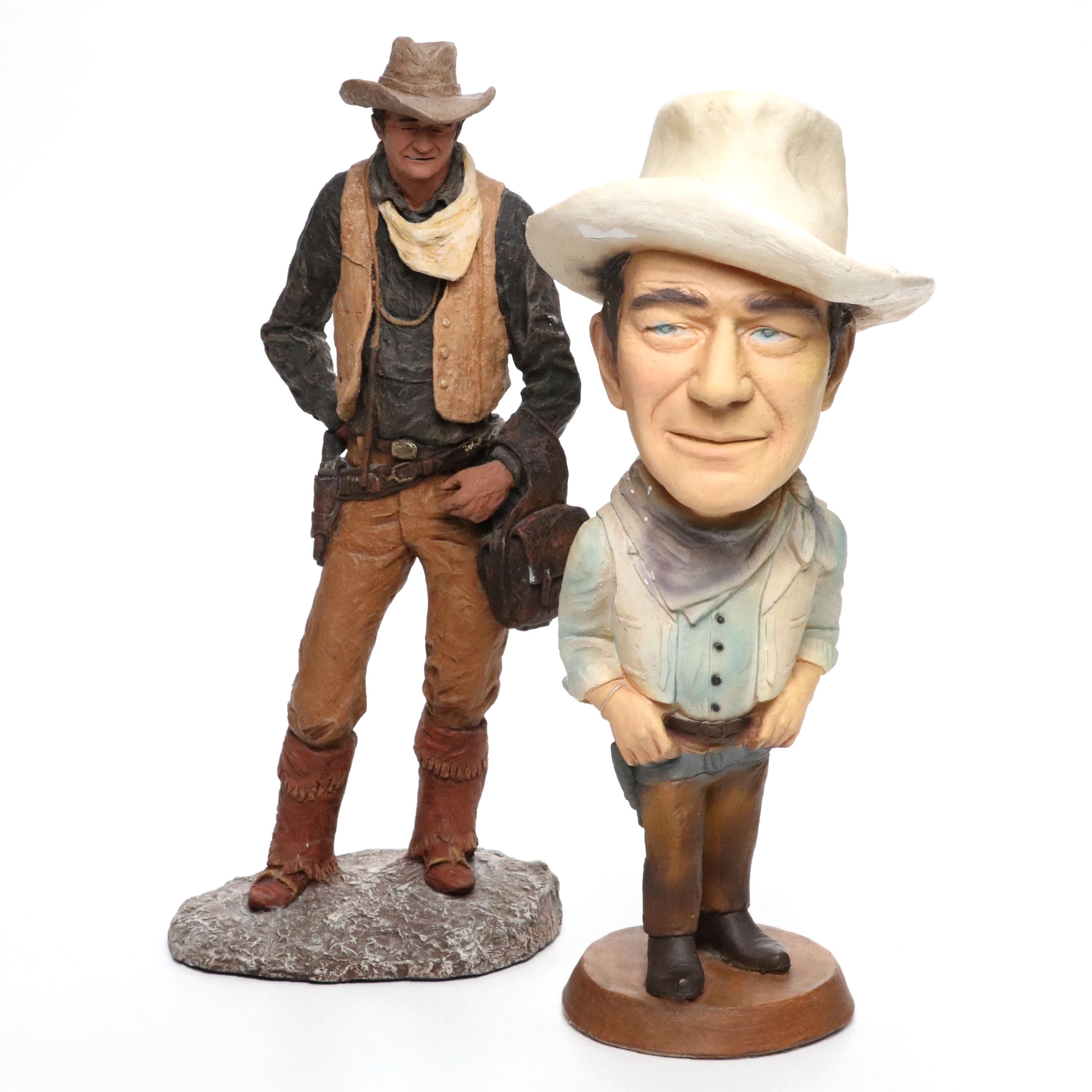 John Wayne Chalkware Figure by Esco with Monfort Original John Wayne Figurine