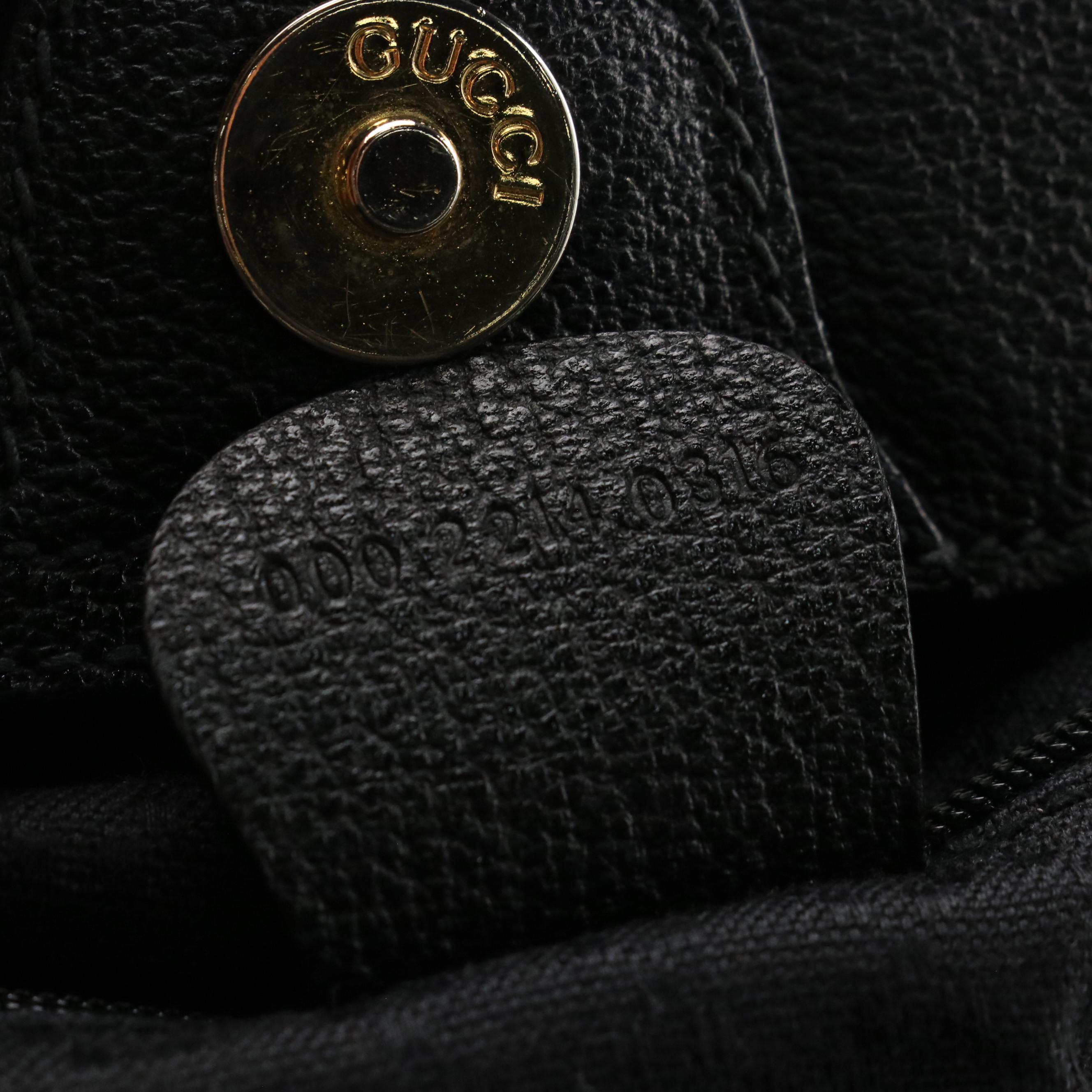 Gucci Bamboo Black Suede and Leather Two-Way Bag