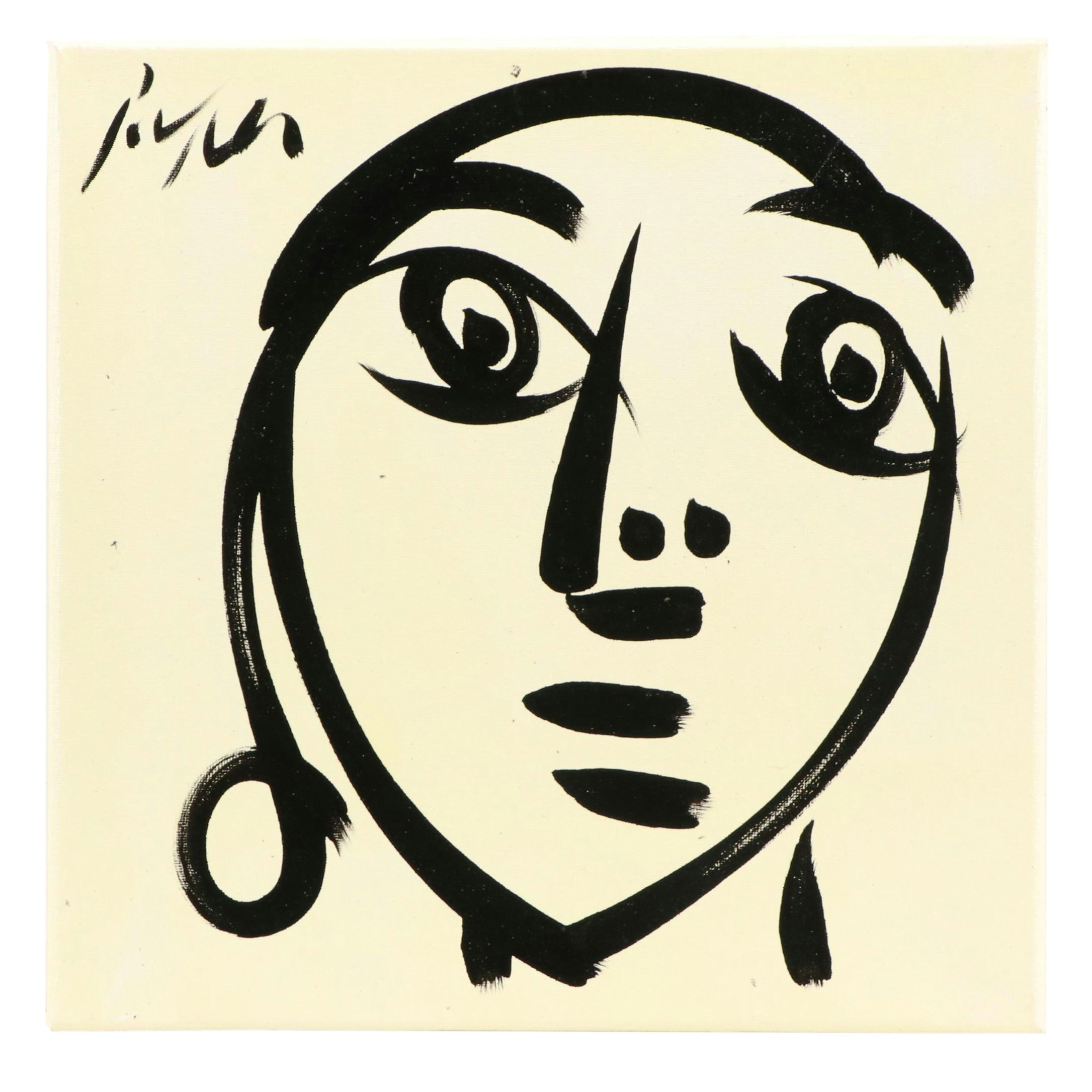 Peter Keil Abstract Portrait Acrylic Painting