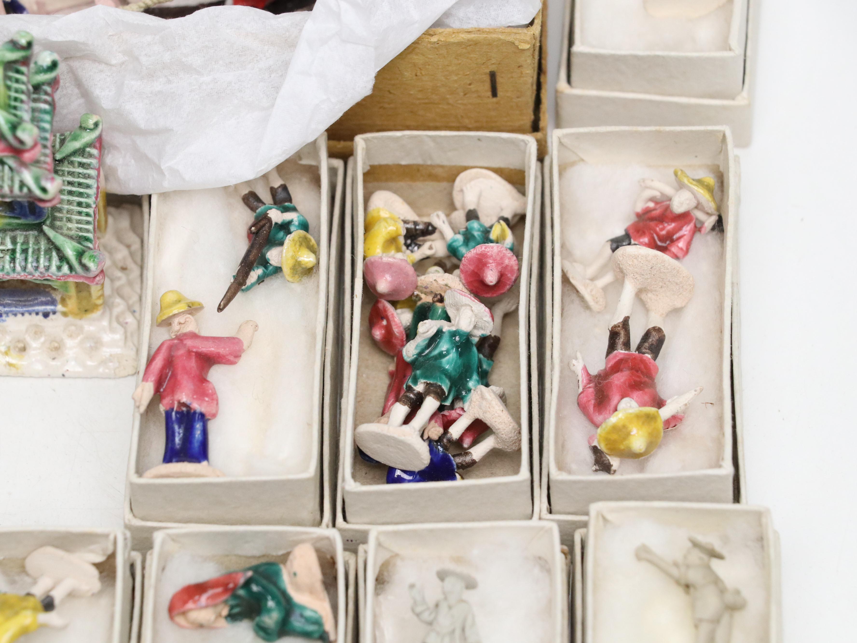 Japanese and Chinese Ceramic, Wood, Clay, and Metal Miniature Bonsai Figurines