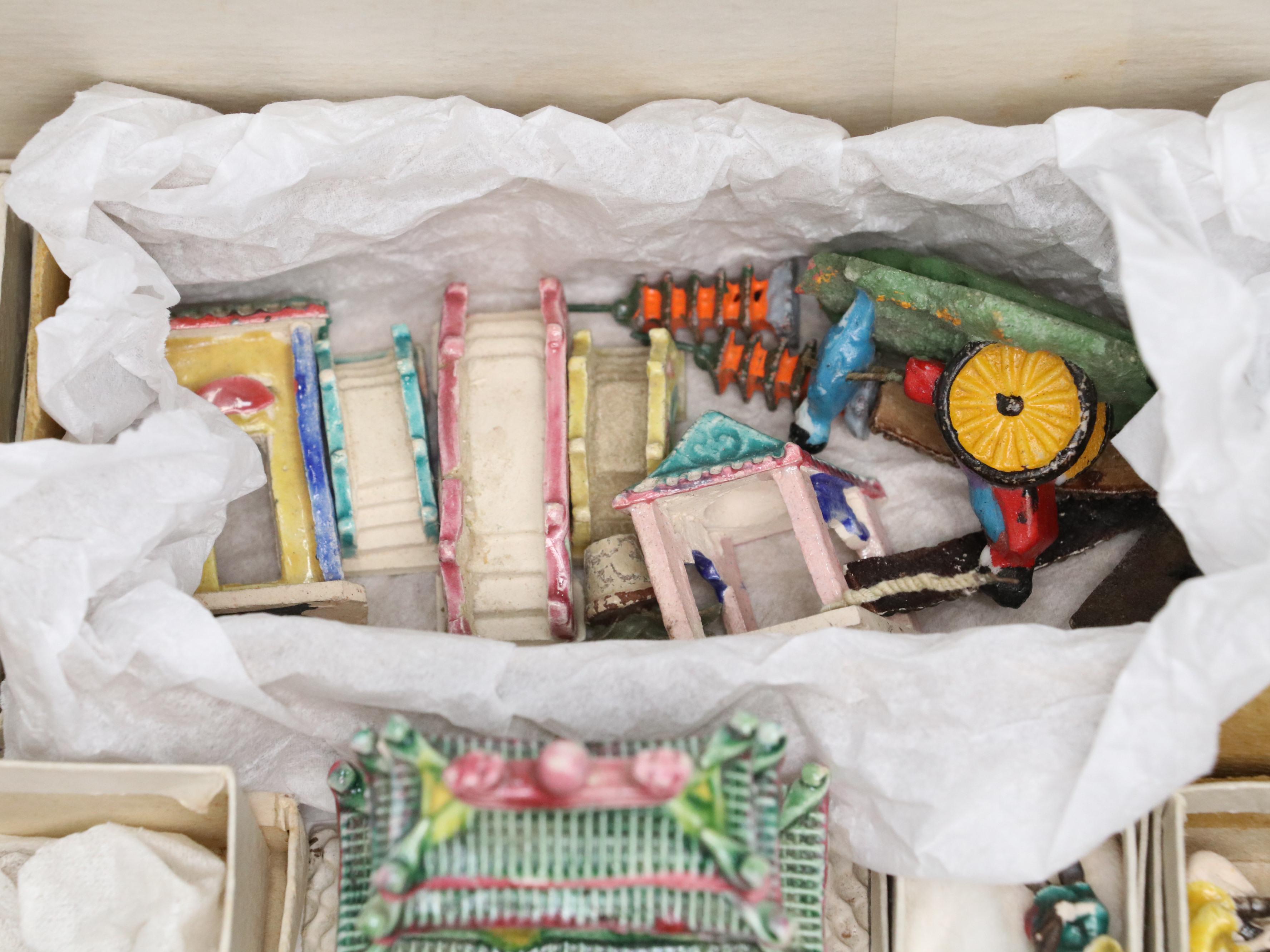 Japanese and Chinese Ceramic, Wood, Clay, and Metal Miniature Bonsai Figurines