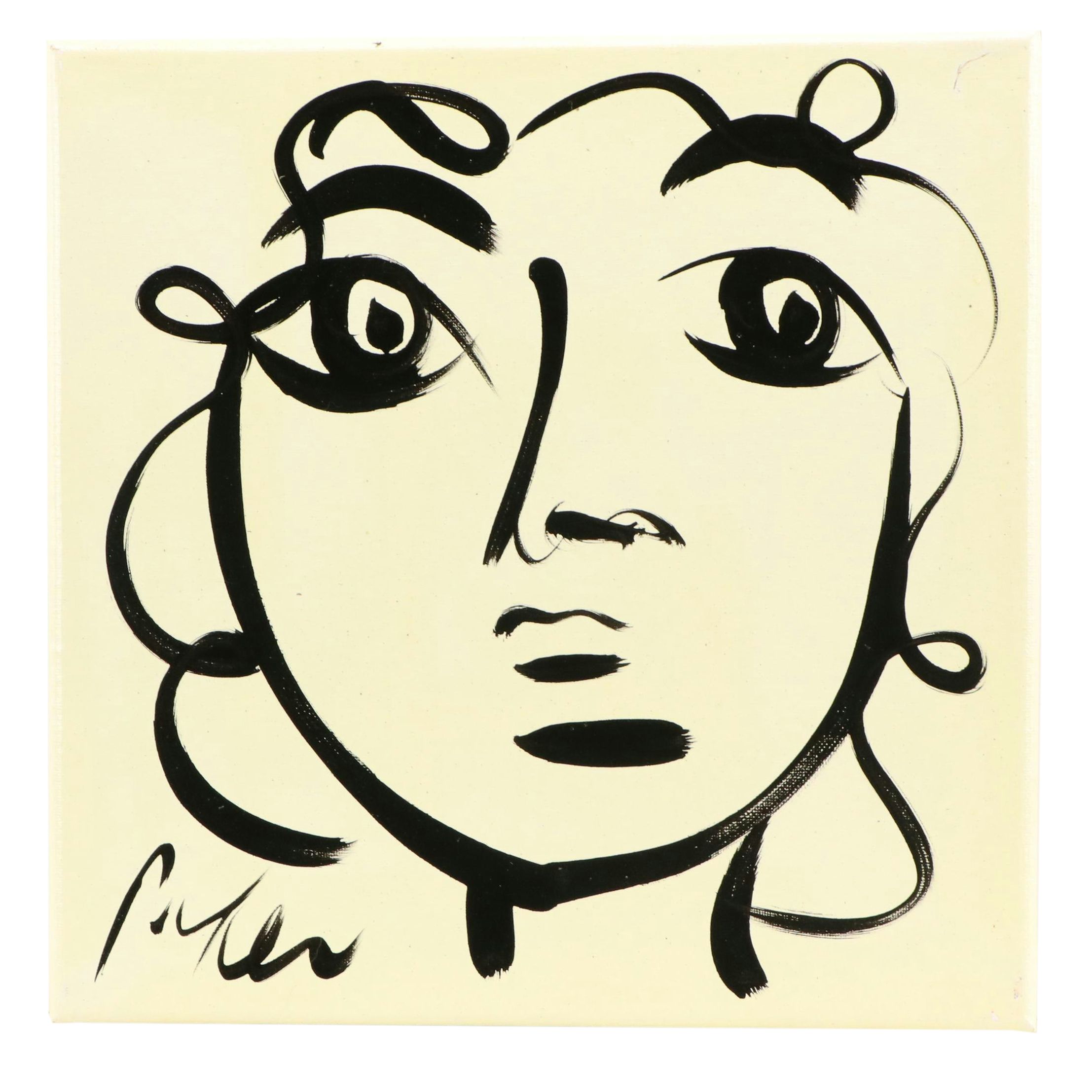 Peter Keil Abstract Portrait Acrylic Painting