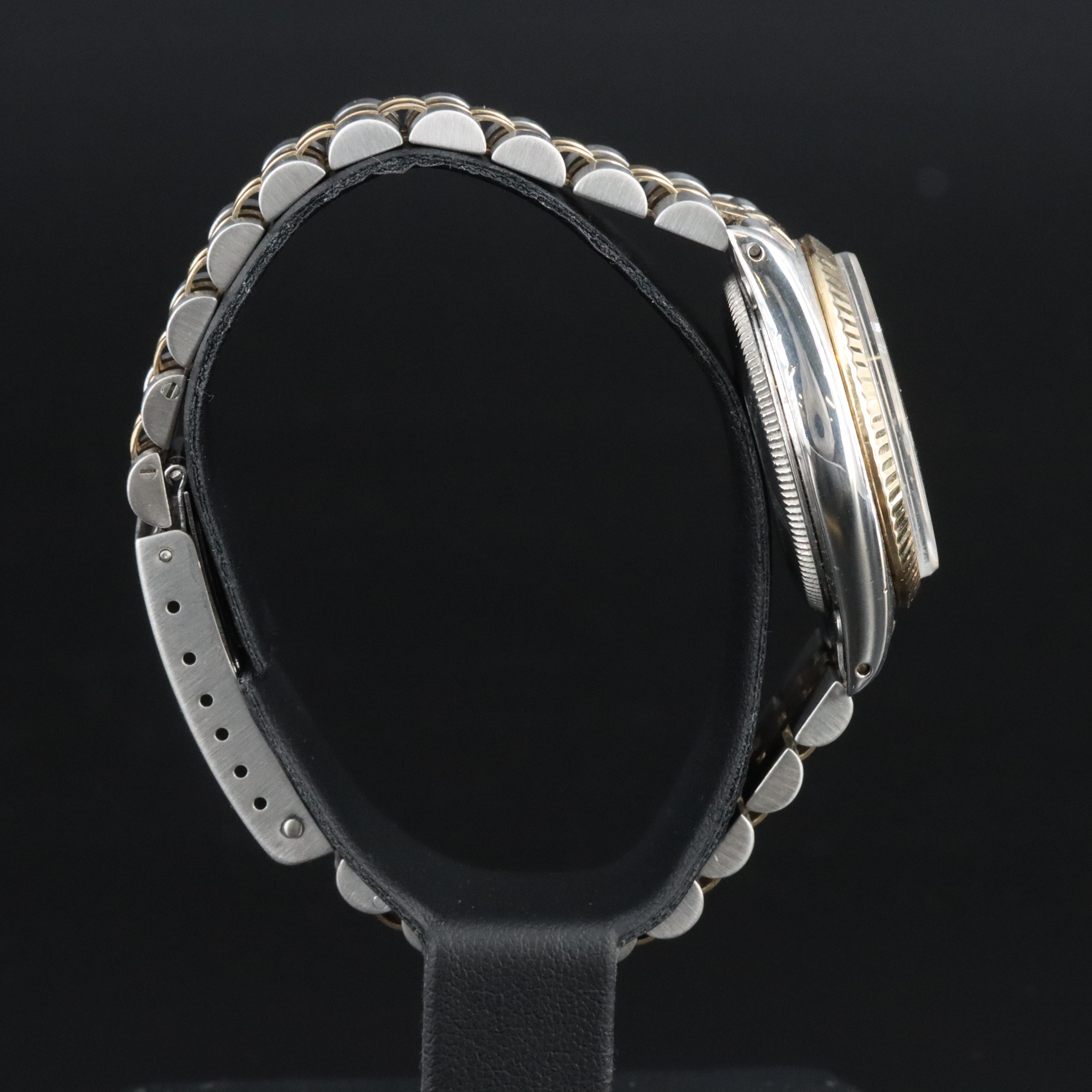 Rolex Datejust 6827 Custom Diamond Dial 31mm 18K Gold Steel Automatic Watch