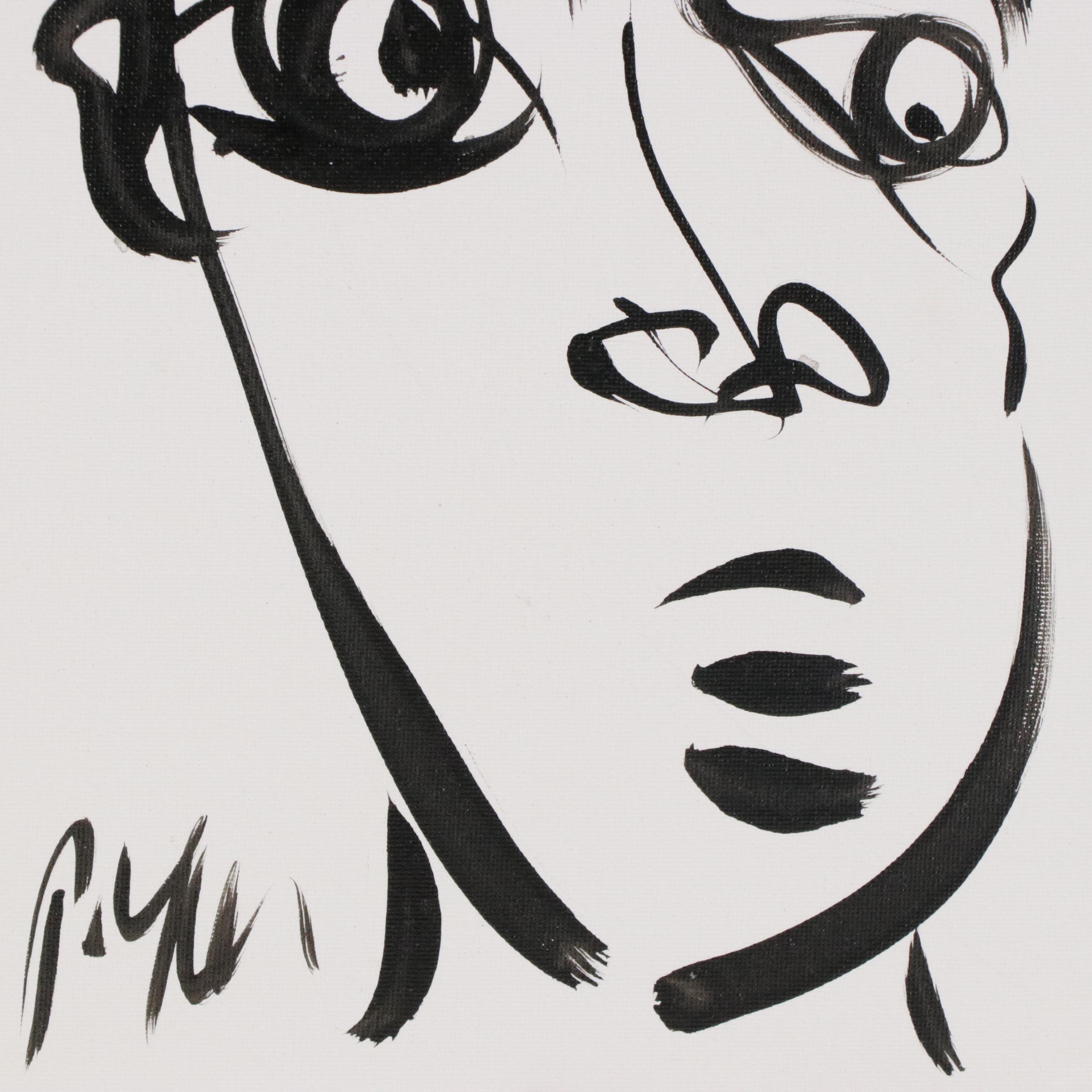 Peter Keil Abstract Portrait Acrylic Painting