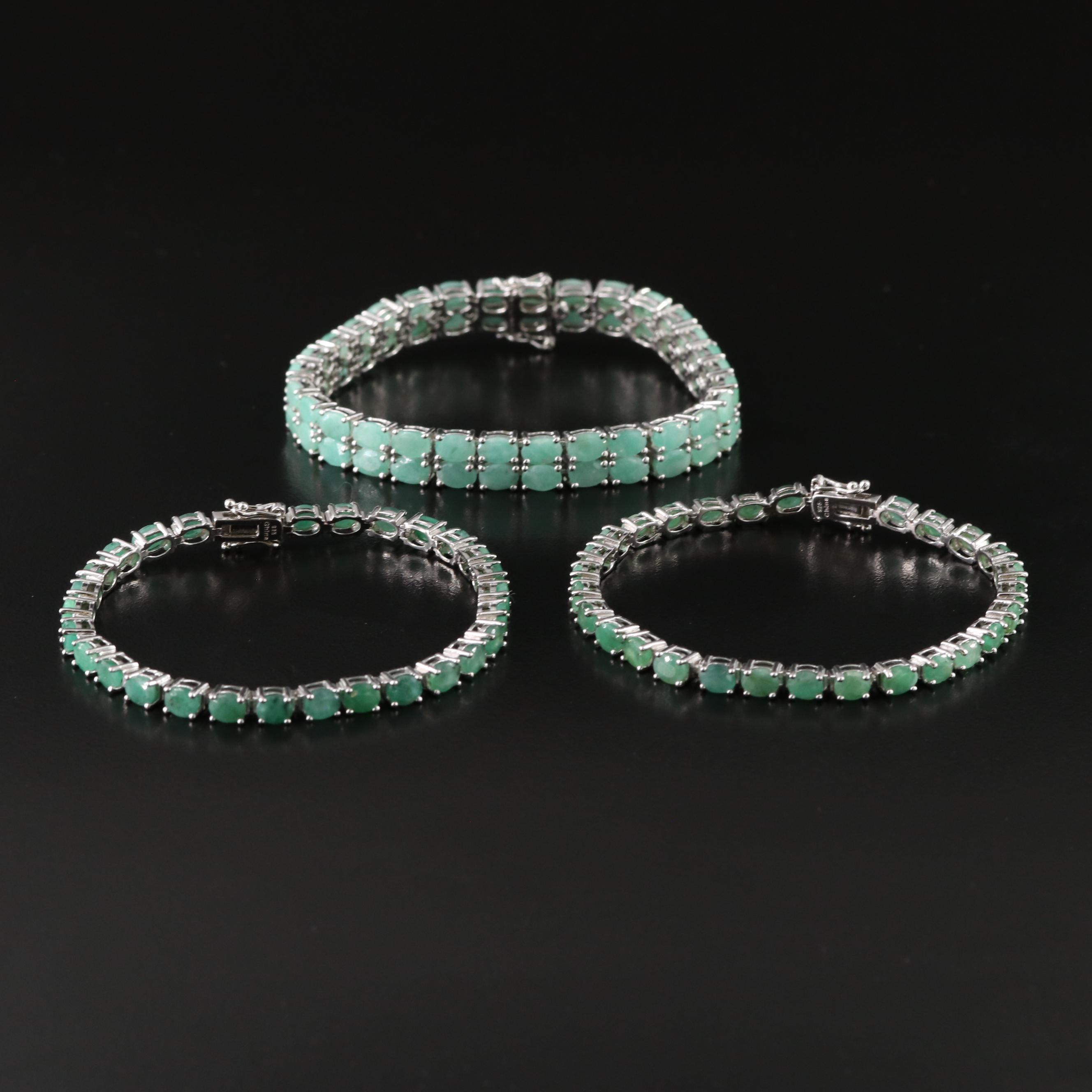 Sterling Emerald Bracelets