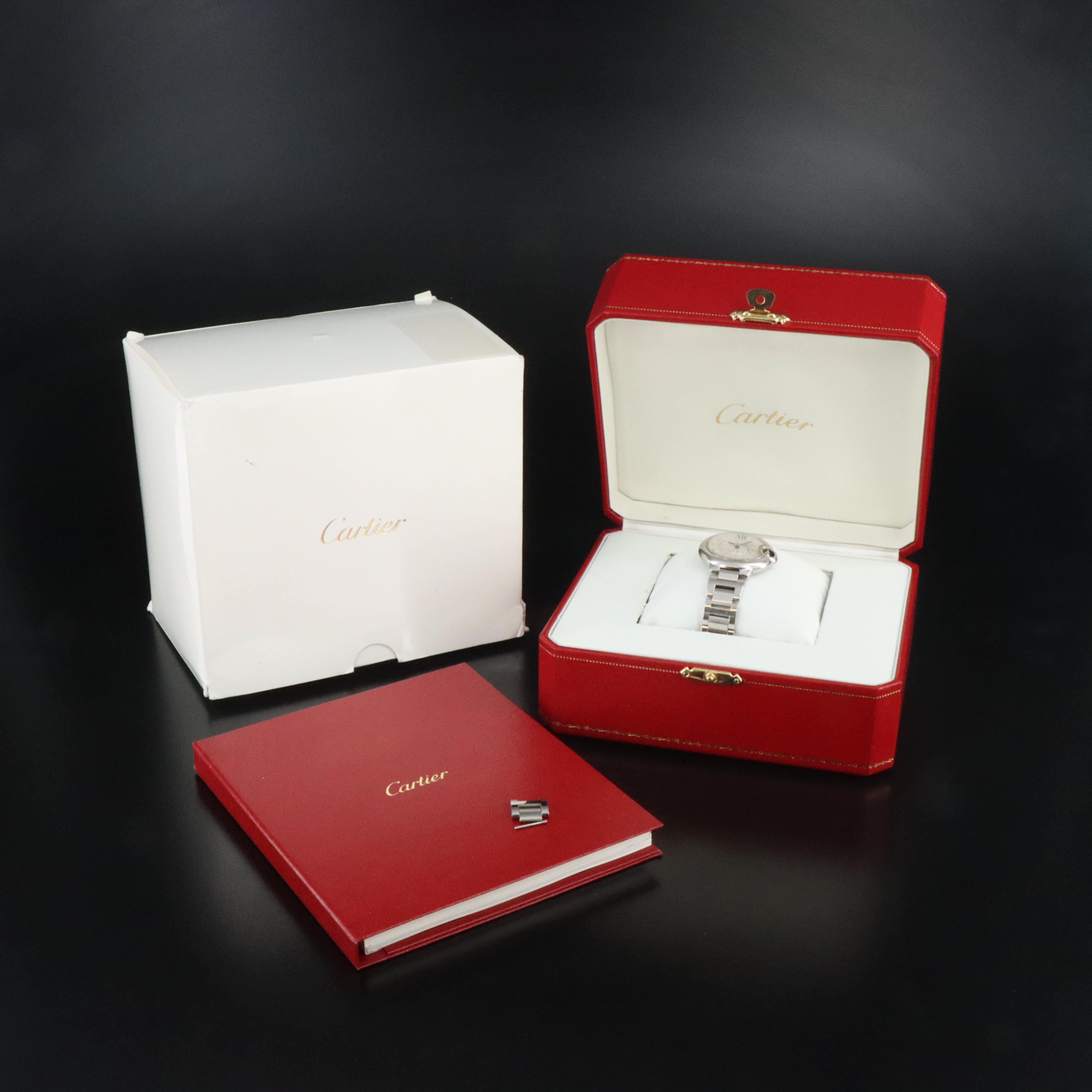 Cartier Ballon Bleu 3489 Diamond Dial 33mm Steel Automatic Watch