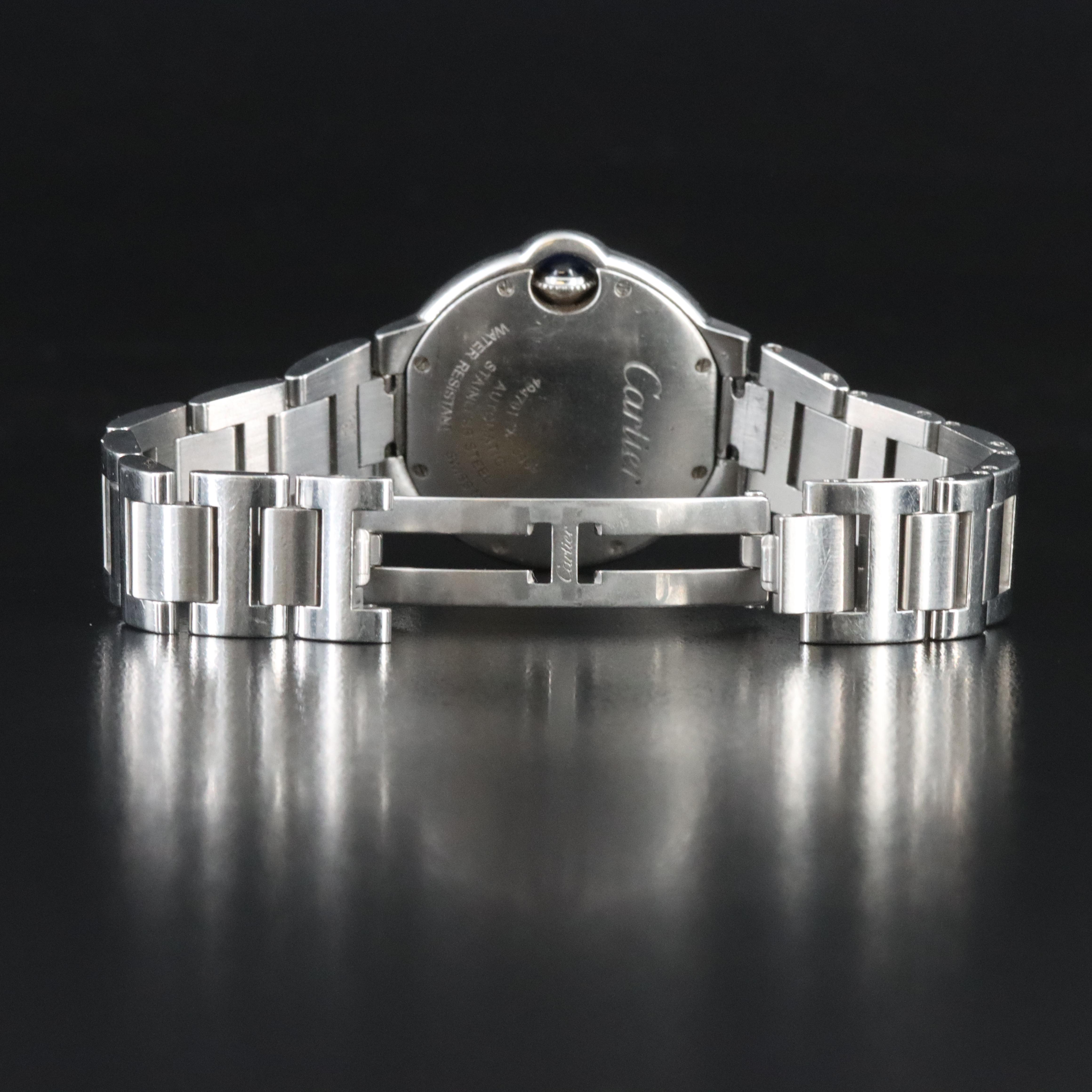 Cartier Ballon Bleu 3489 Diamond Dial 33mm Steel Automatic Watch