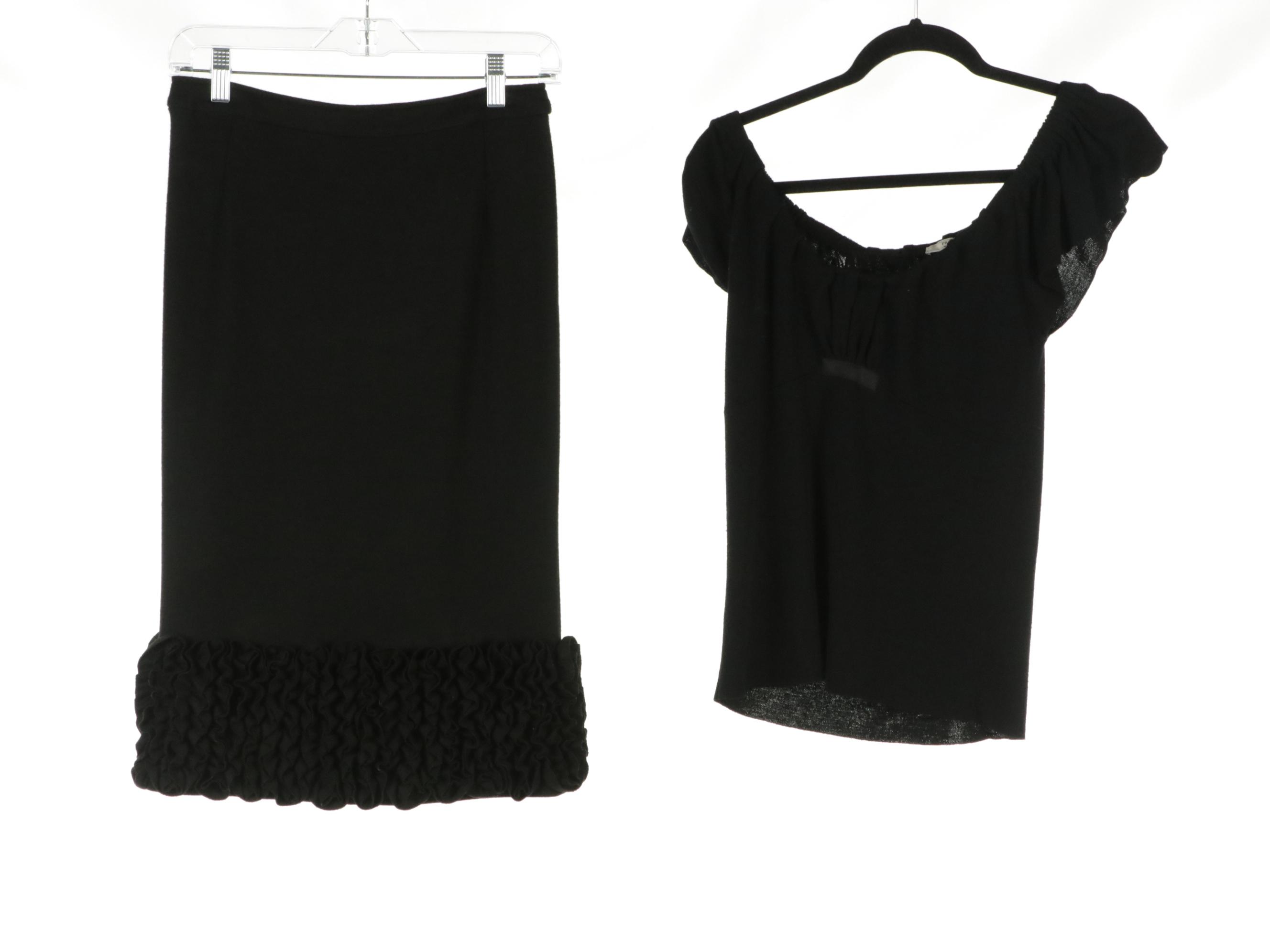 Maison Martin Margiela Cardigan (NWT), Dolce & Gabbana Pencil Skirt & Prada Top