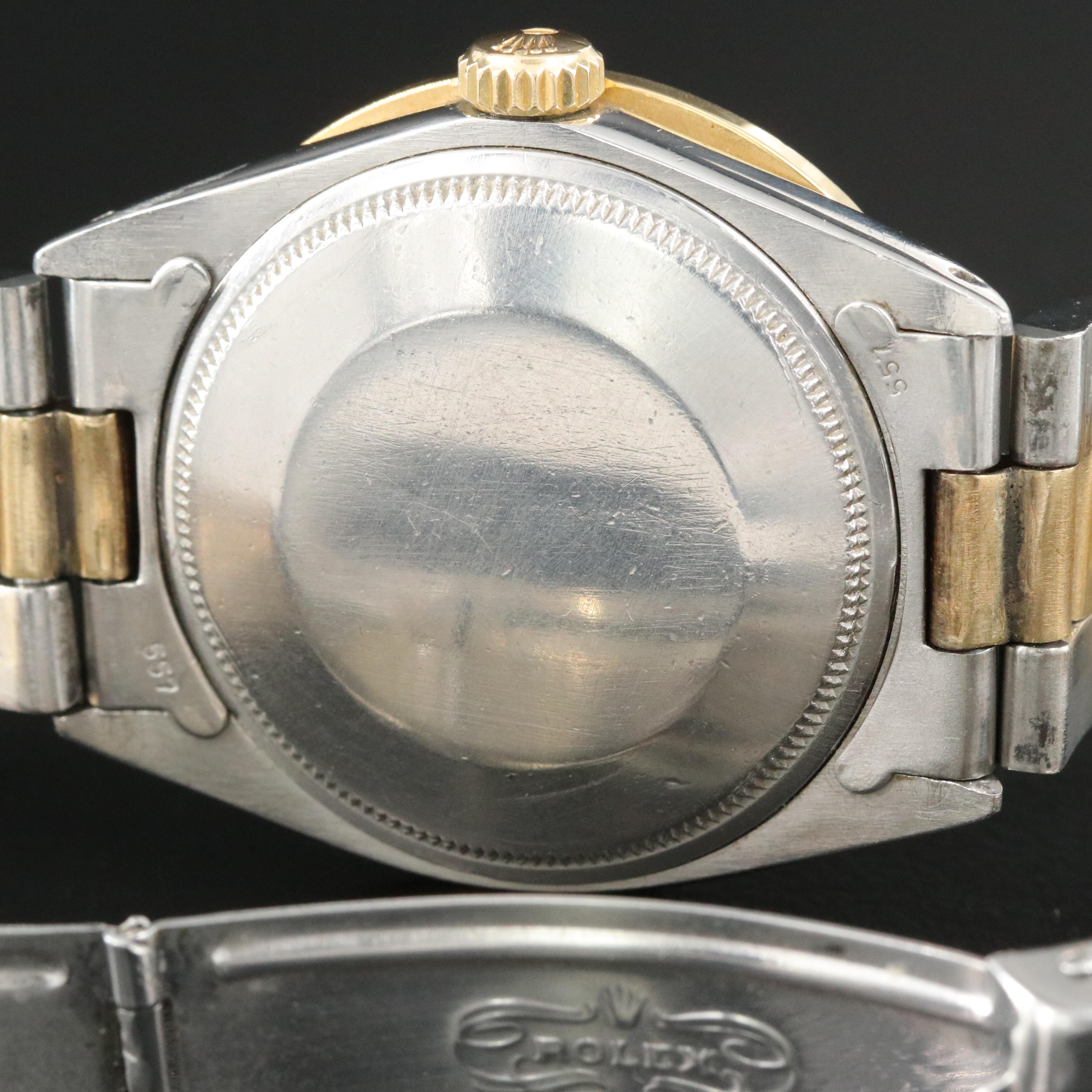 Rolex Oyster Perpetual Date 1505 Custom Diamond Dial Bezel 34mm Automatic Watch