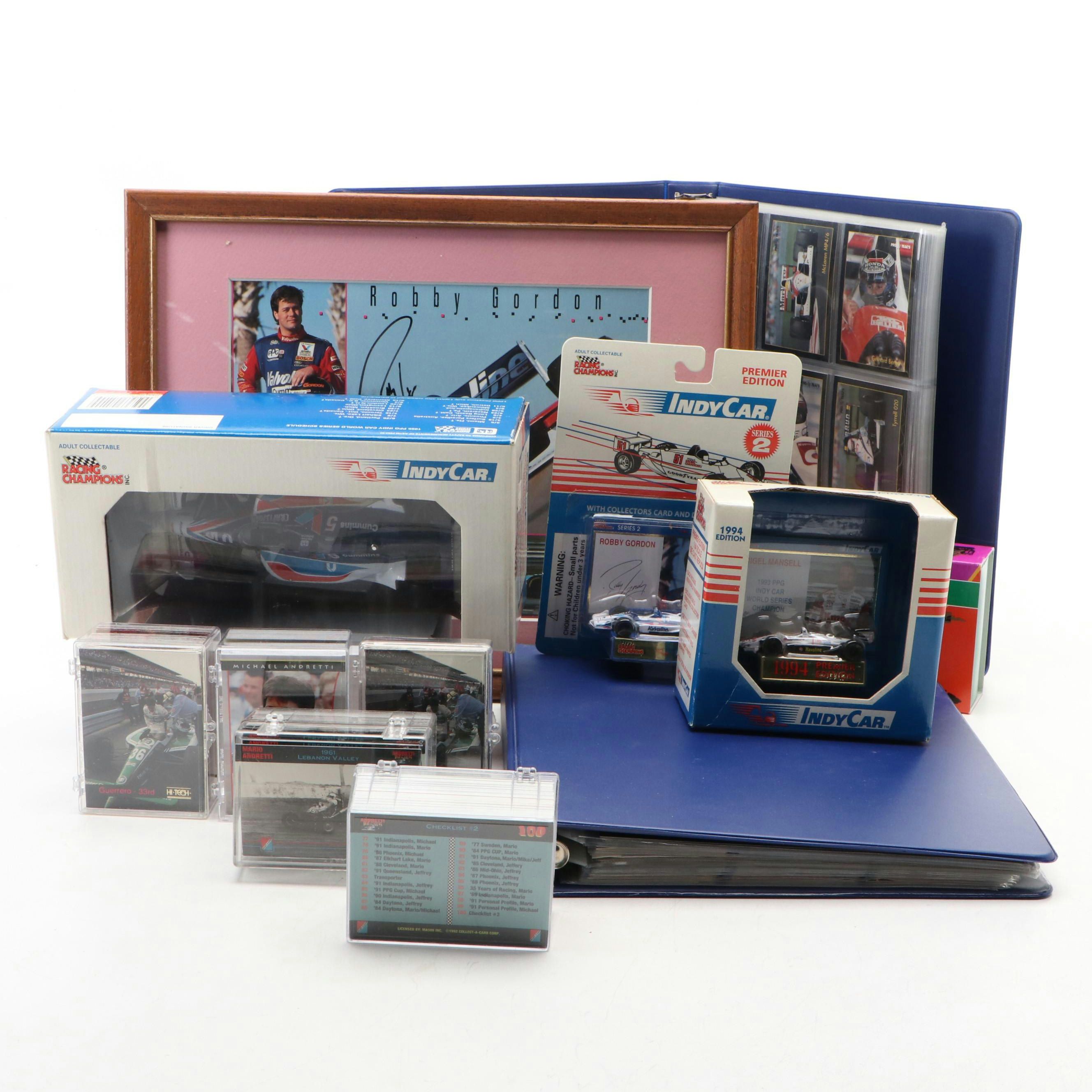 Robbie Gordon IndyCar Framed Print, Diecast Models and Other Collectible Cards