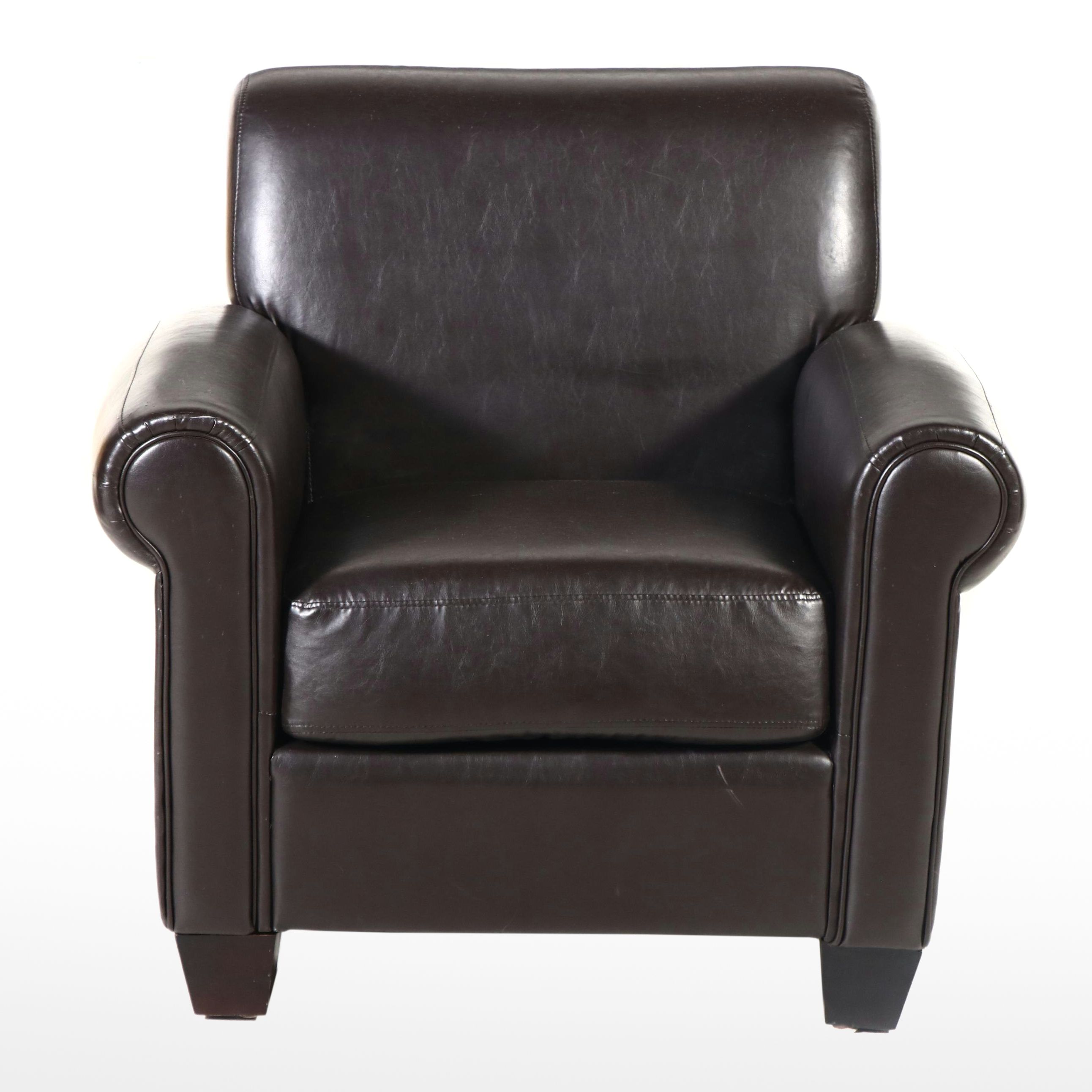 The Bombay Company Roll Arm Faux Leather Club Chair, 2011