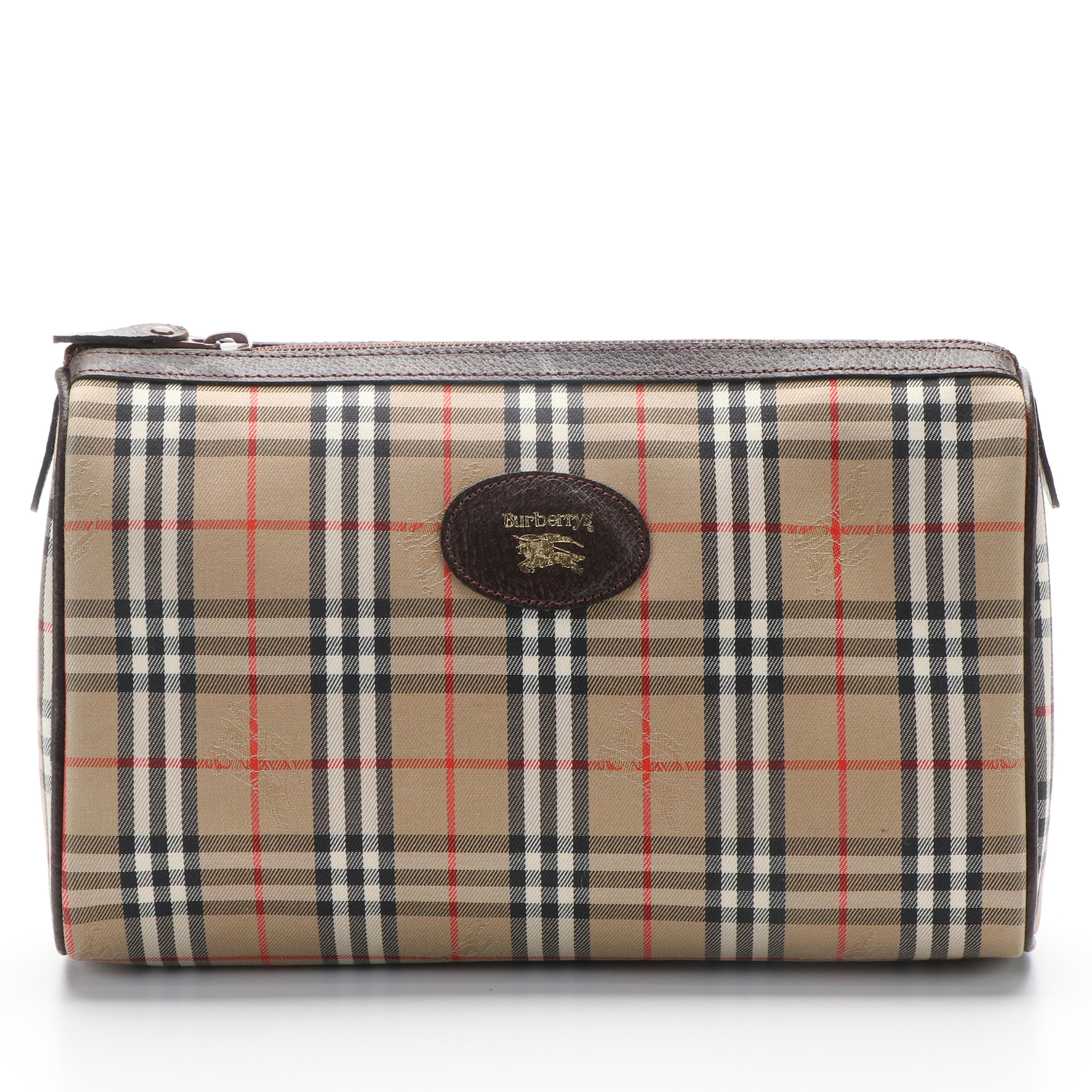 Burberrys Clutch Bag in Haymarket Check Canvas