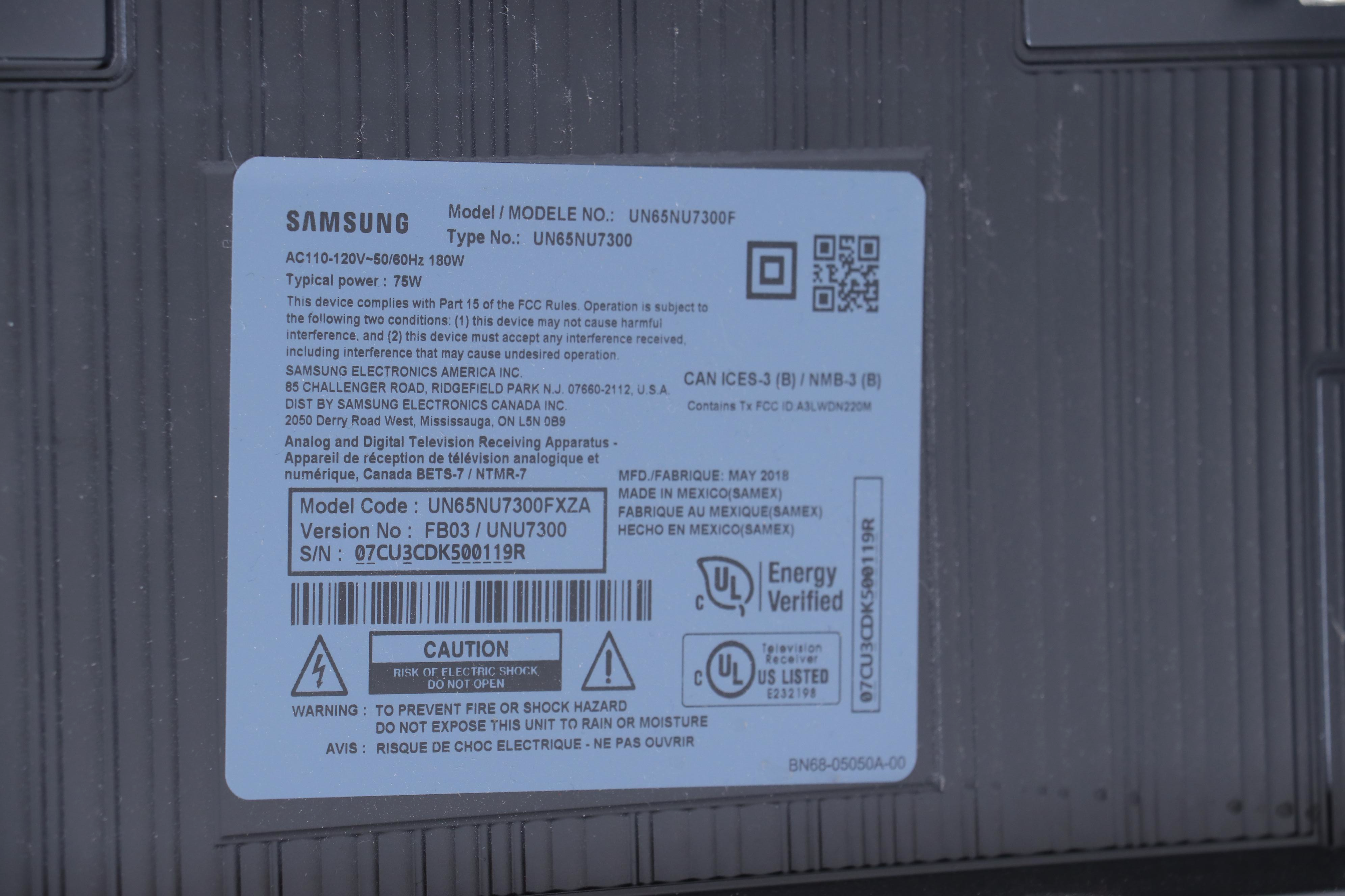 Samsung UN65NU7300F 65" UHD 4K Curved Smart TV