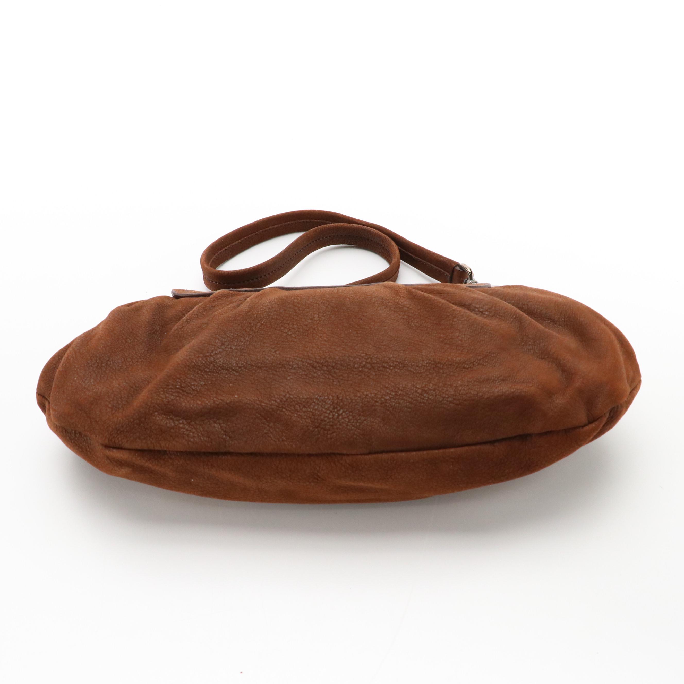 Prada Rhinestone Embellished Brown Leather Antic Skipper Shoulder Bag, 2000s