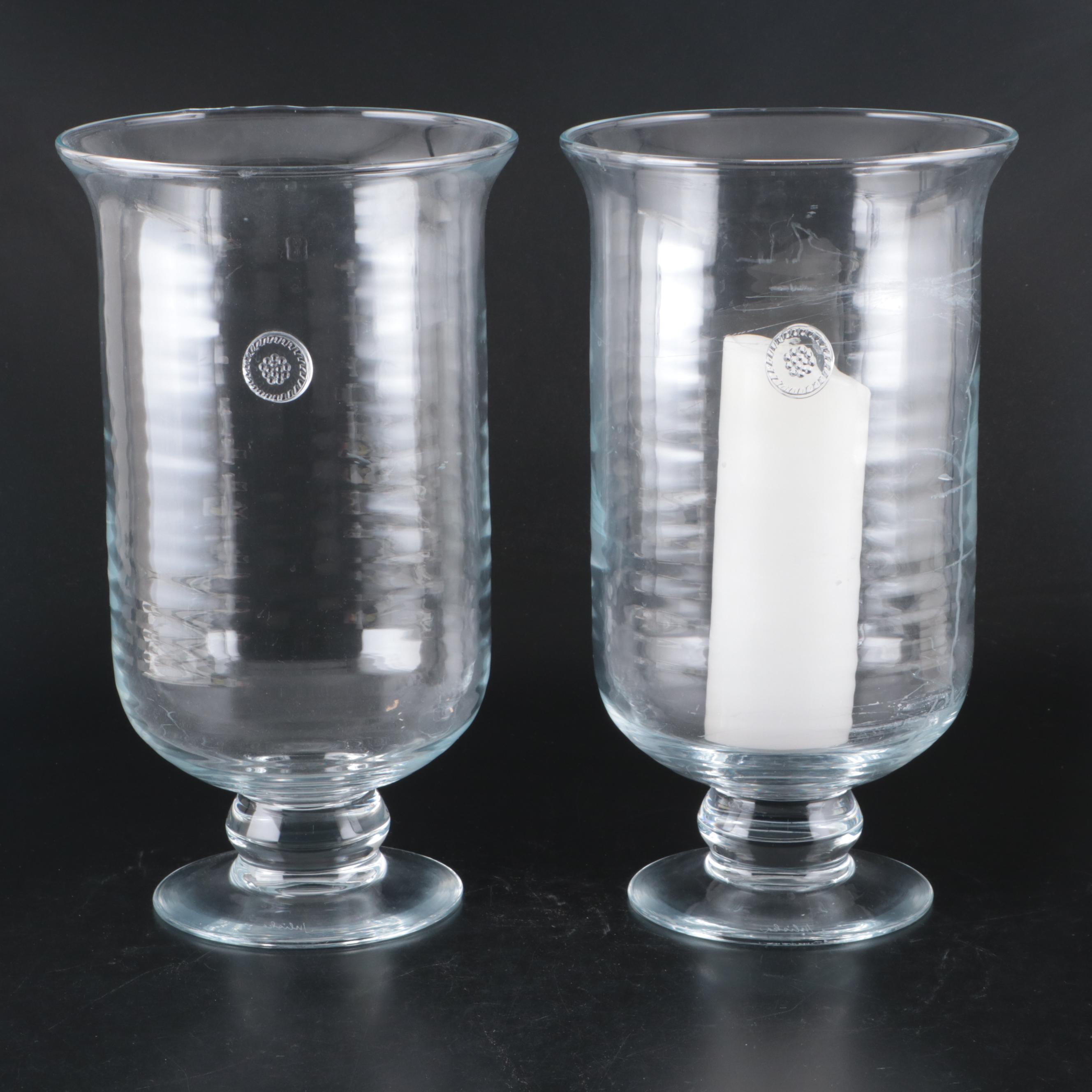 Juliska Glassware Berry and Thread Footed Hurricane Candle Holder