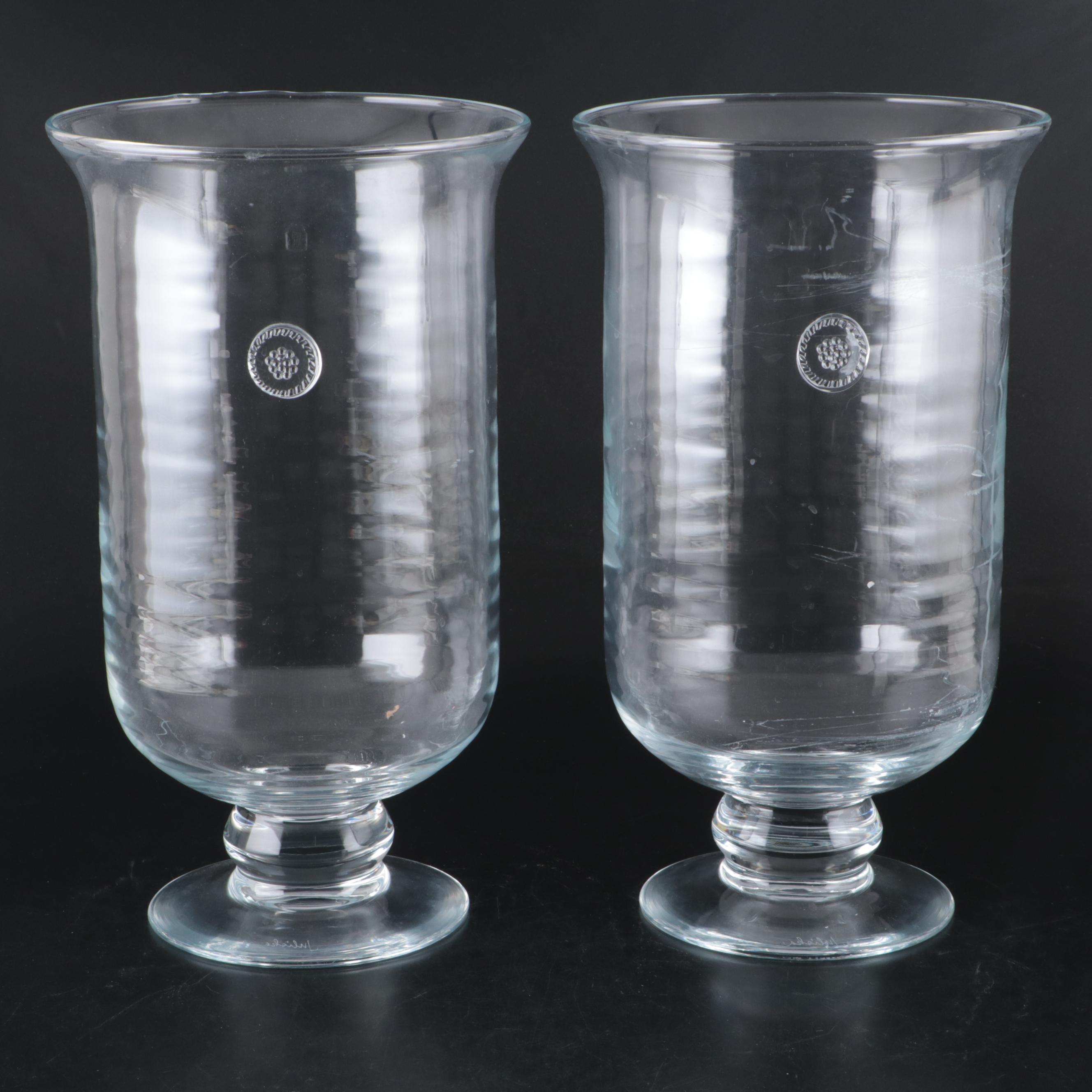 Juliska Glassware Berry and Thread Footed Hurricane Candle Holder