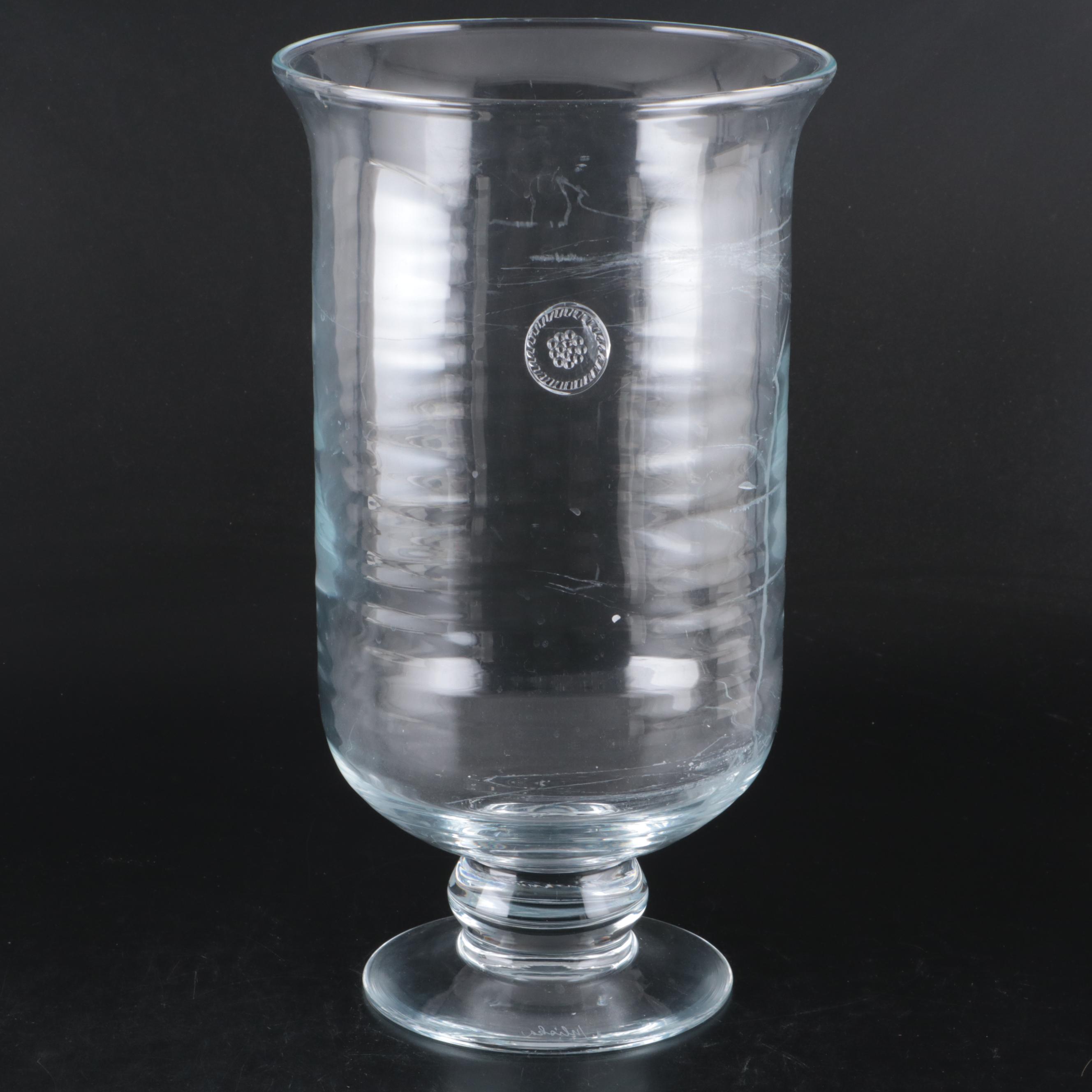 Juliska Glassware Berry and Thread Footed Hurricane Candle Holder