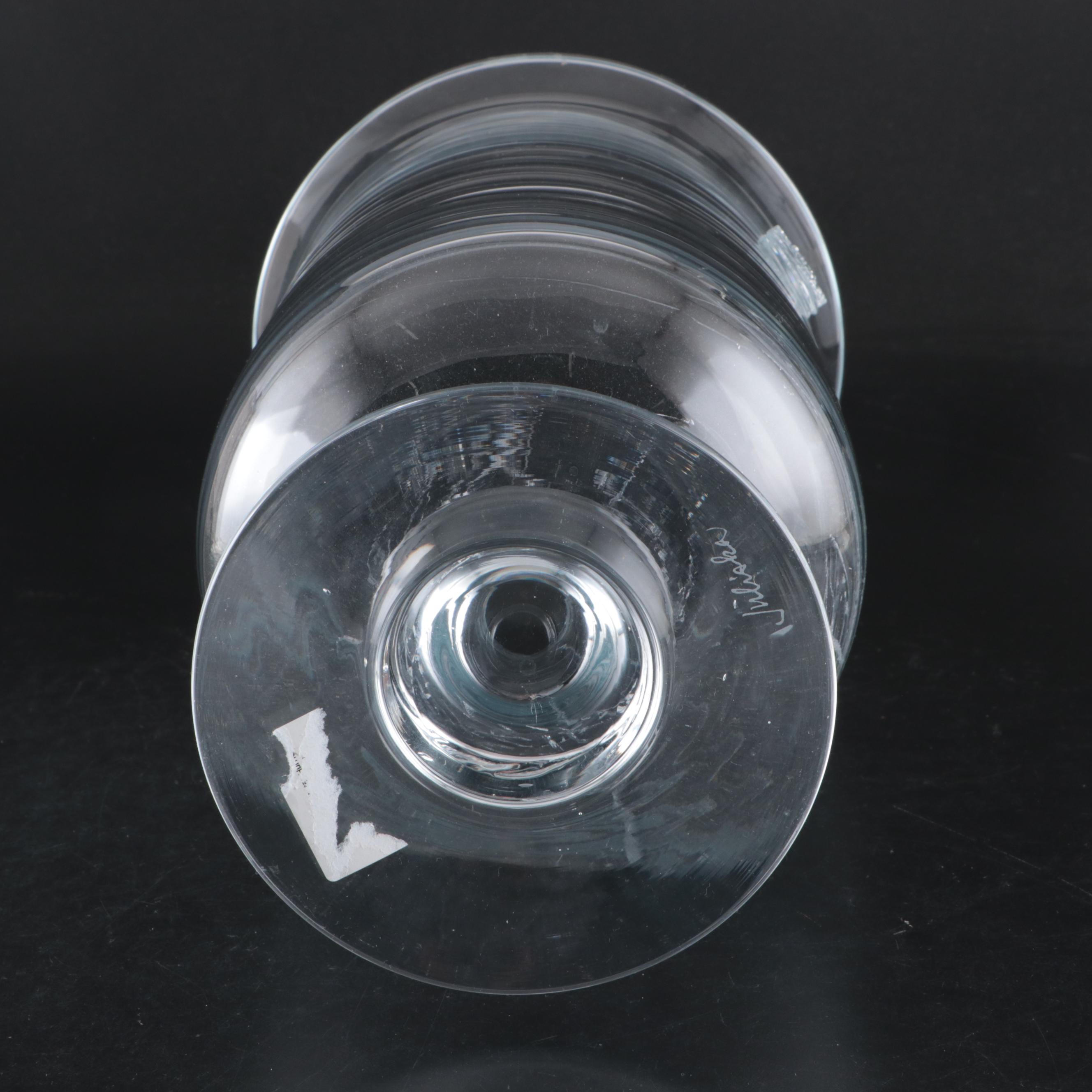 Juliska Glassware Berry and Thread Footed Hurricane Candle Holder