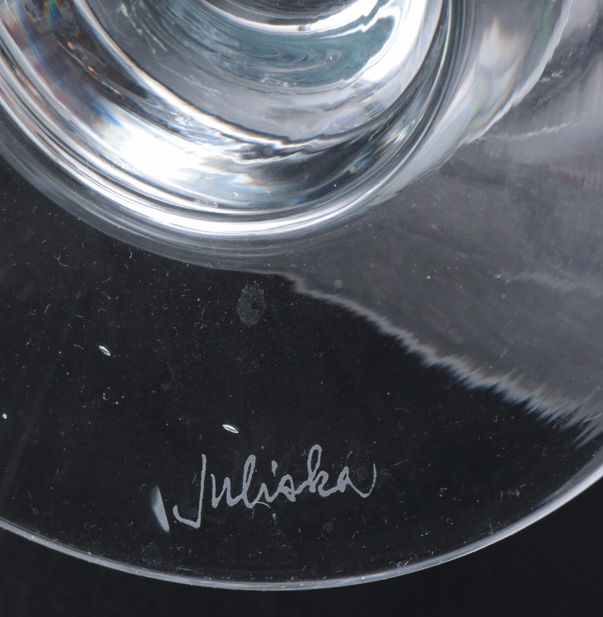 Juliska Glassware Berry and Thread Footed Hurricane Candle Holder