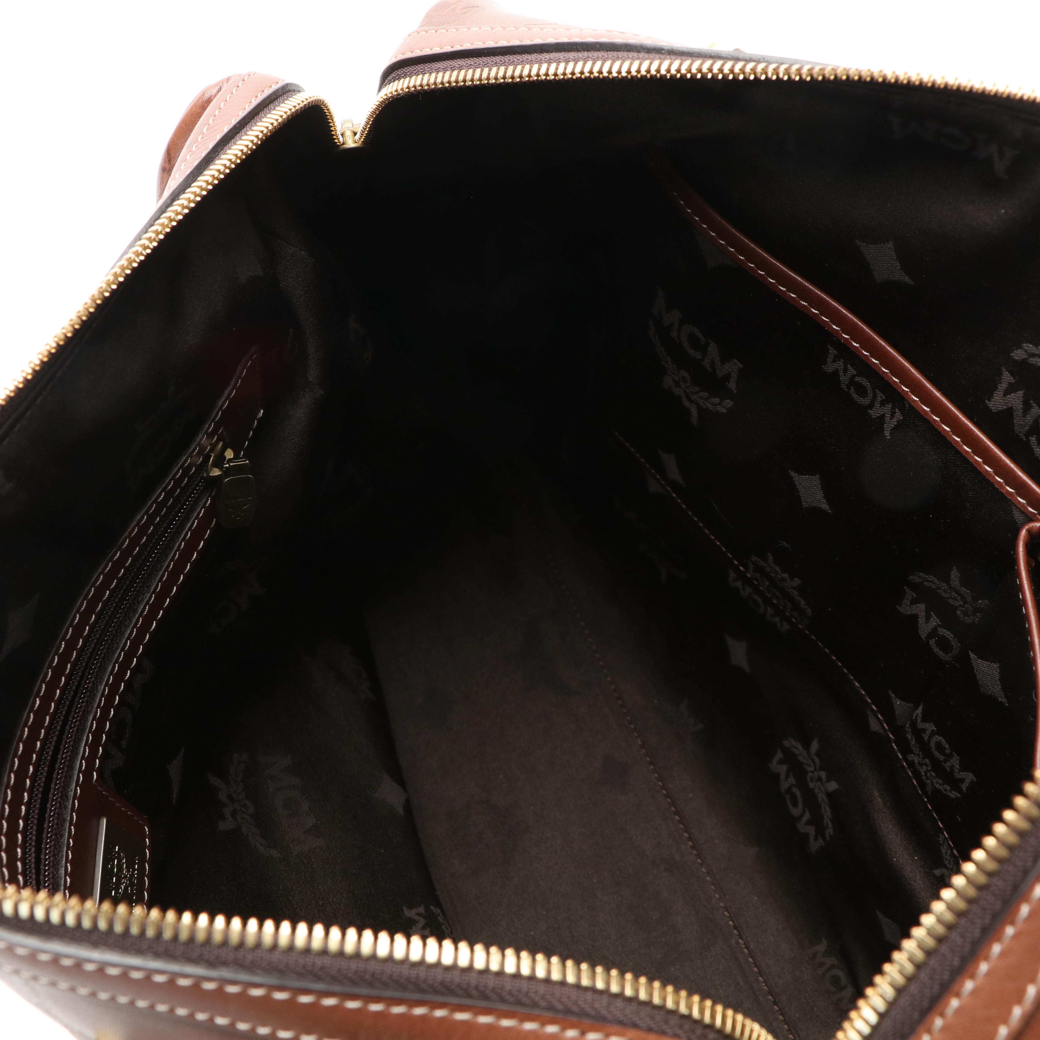 MCM Briefcase Handle Bag in Brown Leather