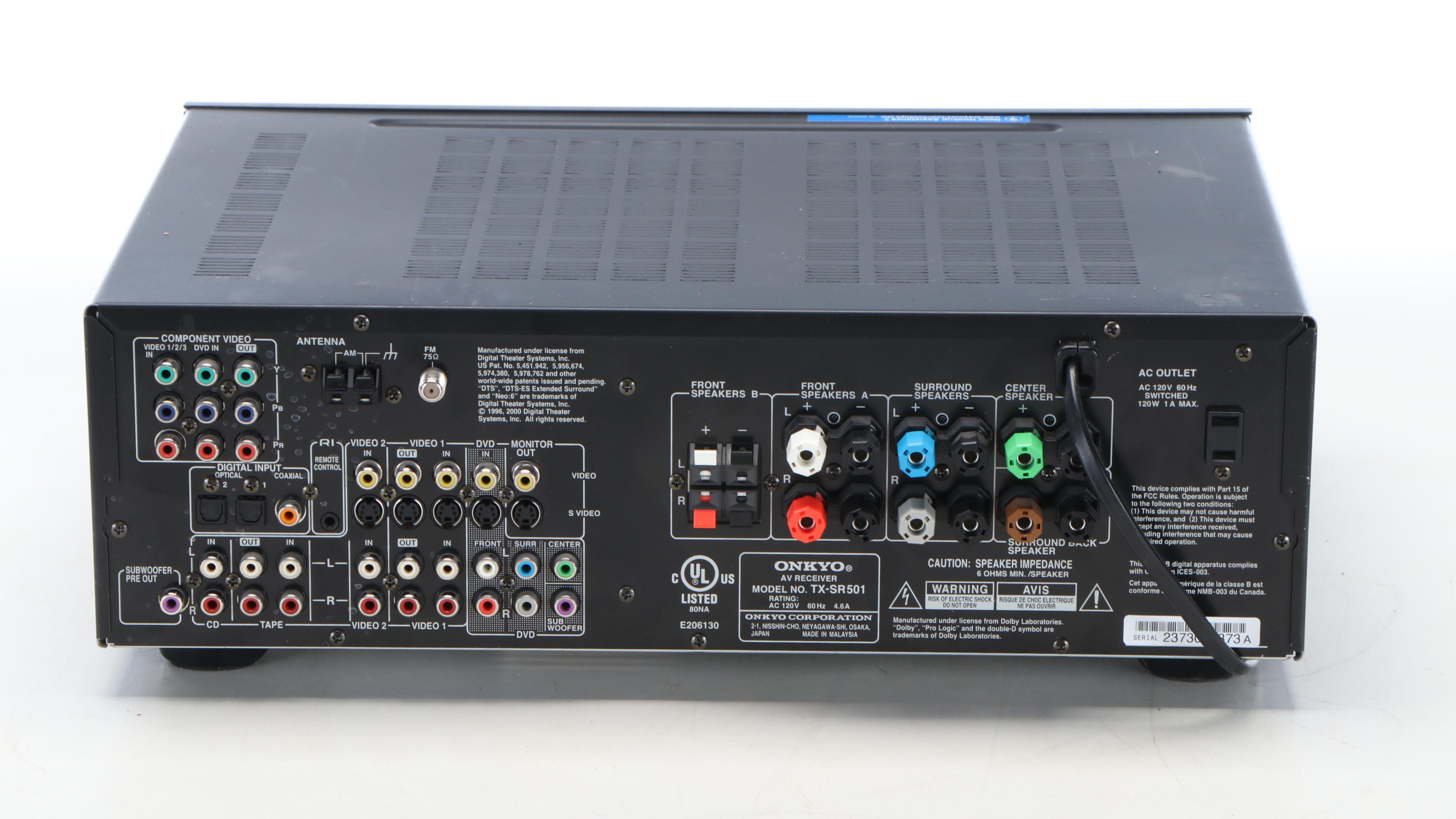 Onkyo TX-SR501 Stereo AV Receiver, Early 21st Century