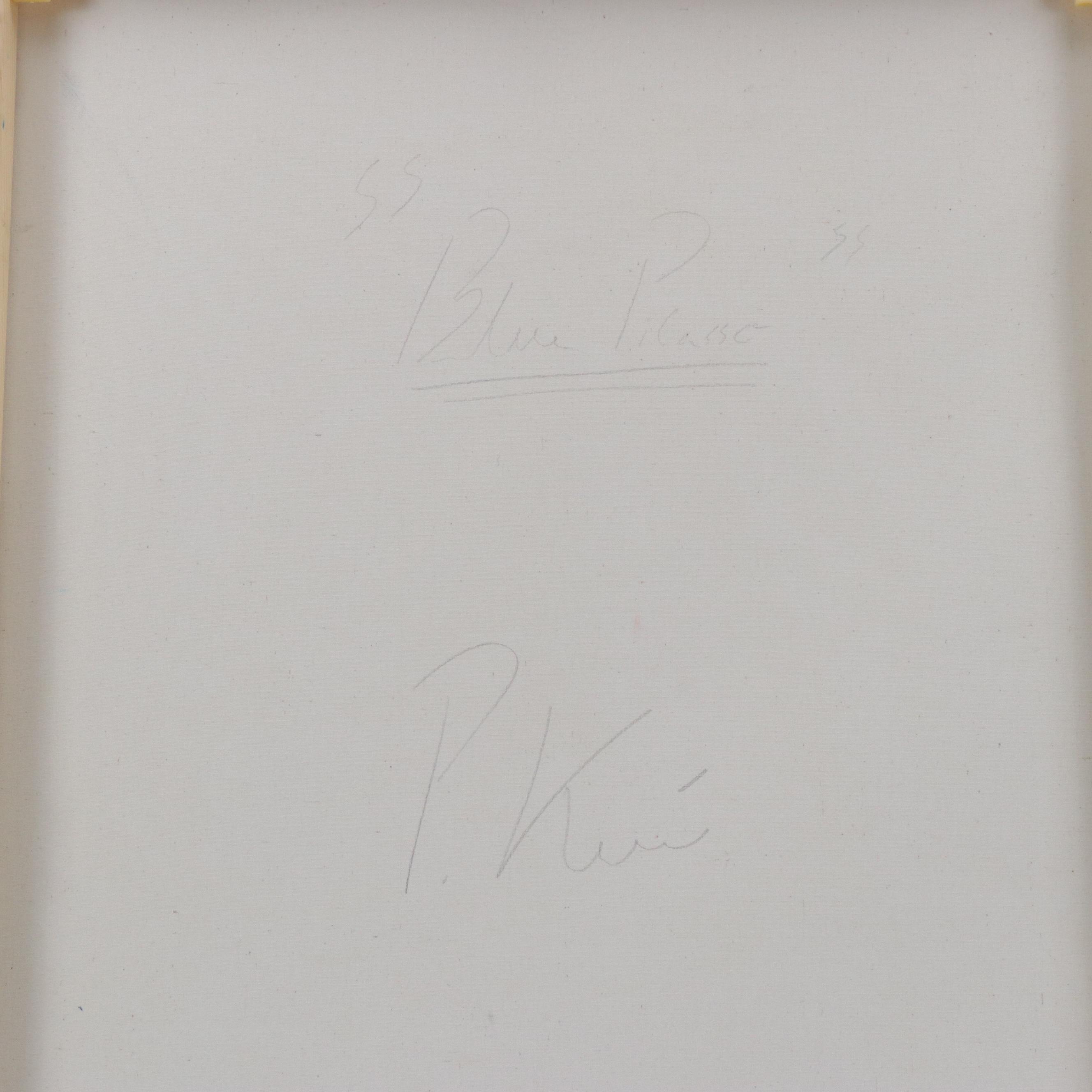 Peter Keil "Blue Picasso" Abstract Portrait Acrylic Painting, Late 20th Century