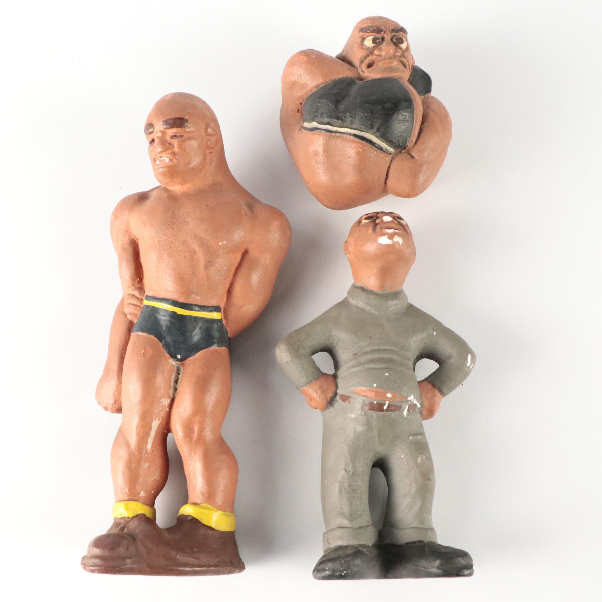 LaFayette Rittgers Chalkware Wrestling Figurines, 1941