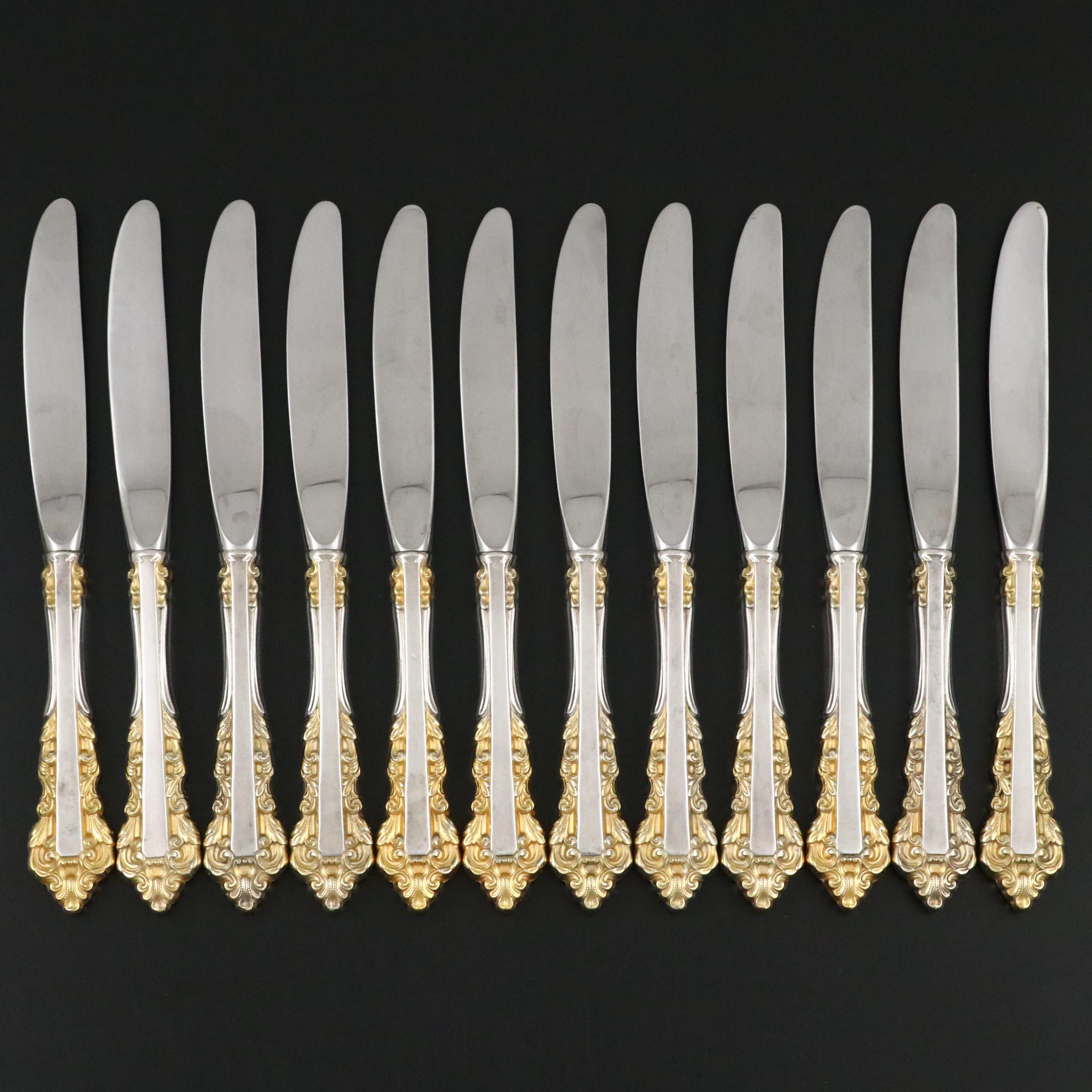Gorham "Golden Medici" Gold Washed Sterling Silver Handled Knives, 1971–1991