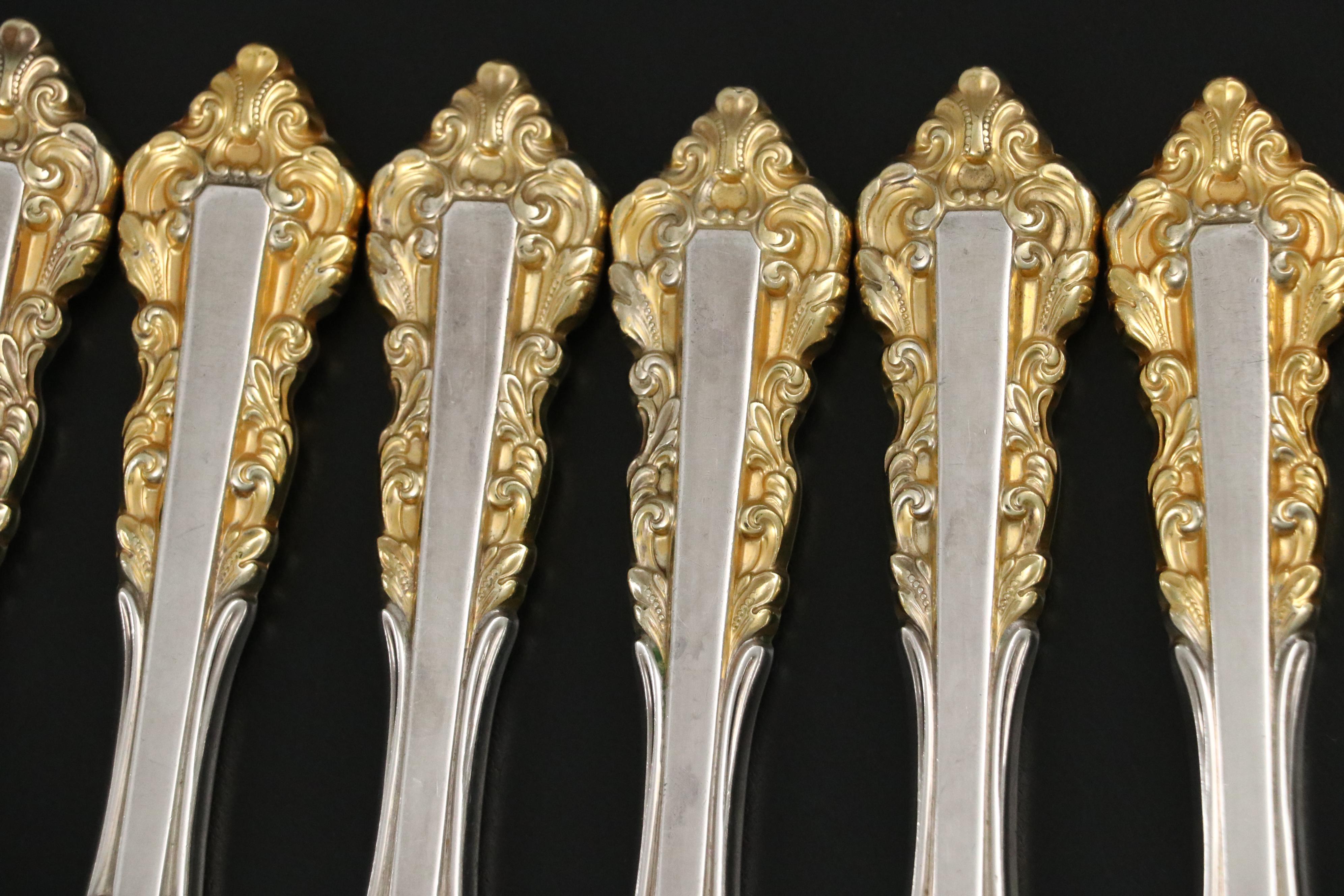 Gorham "Golden Medici" Gold Washed Sterling Silver Handled Knives, 1971–1991