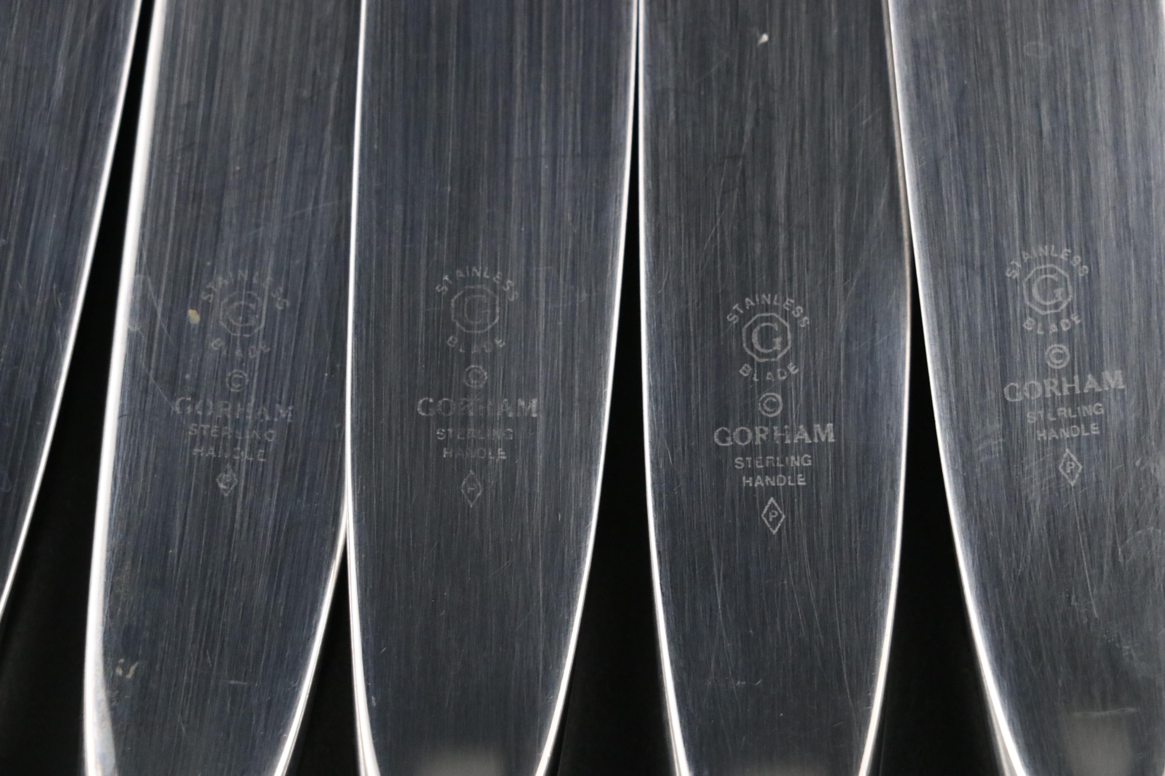 Gorham "Golden Medici" Gold Washed Sterling Silver Handled Knives, 1971–1991