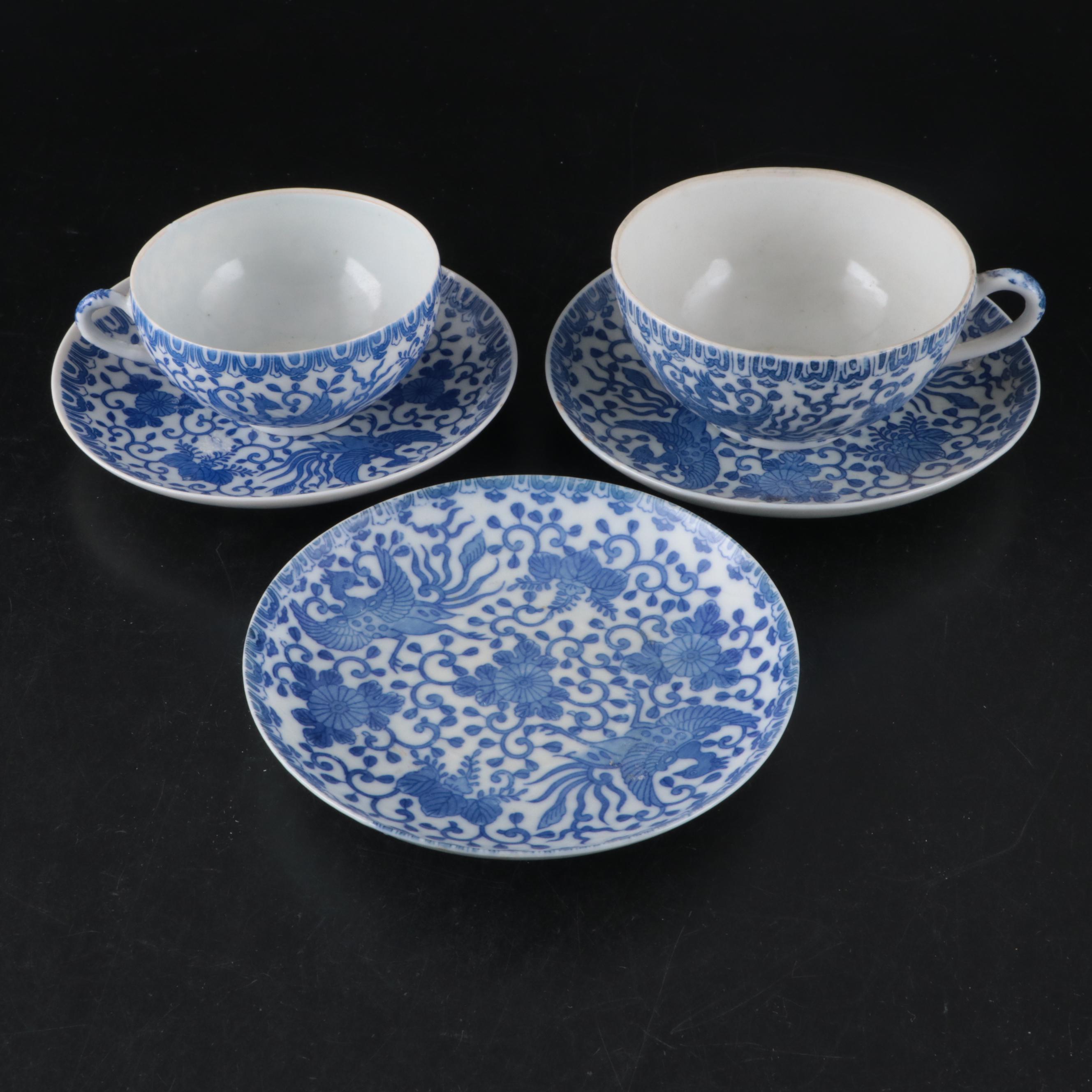 Blue Willow Grill Plates with Japanese Porcelain and Other Tableware