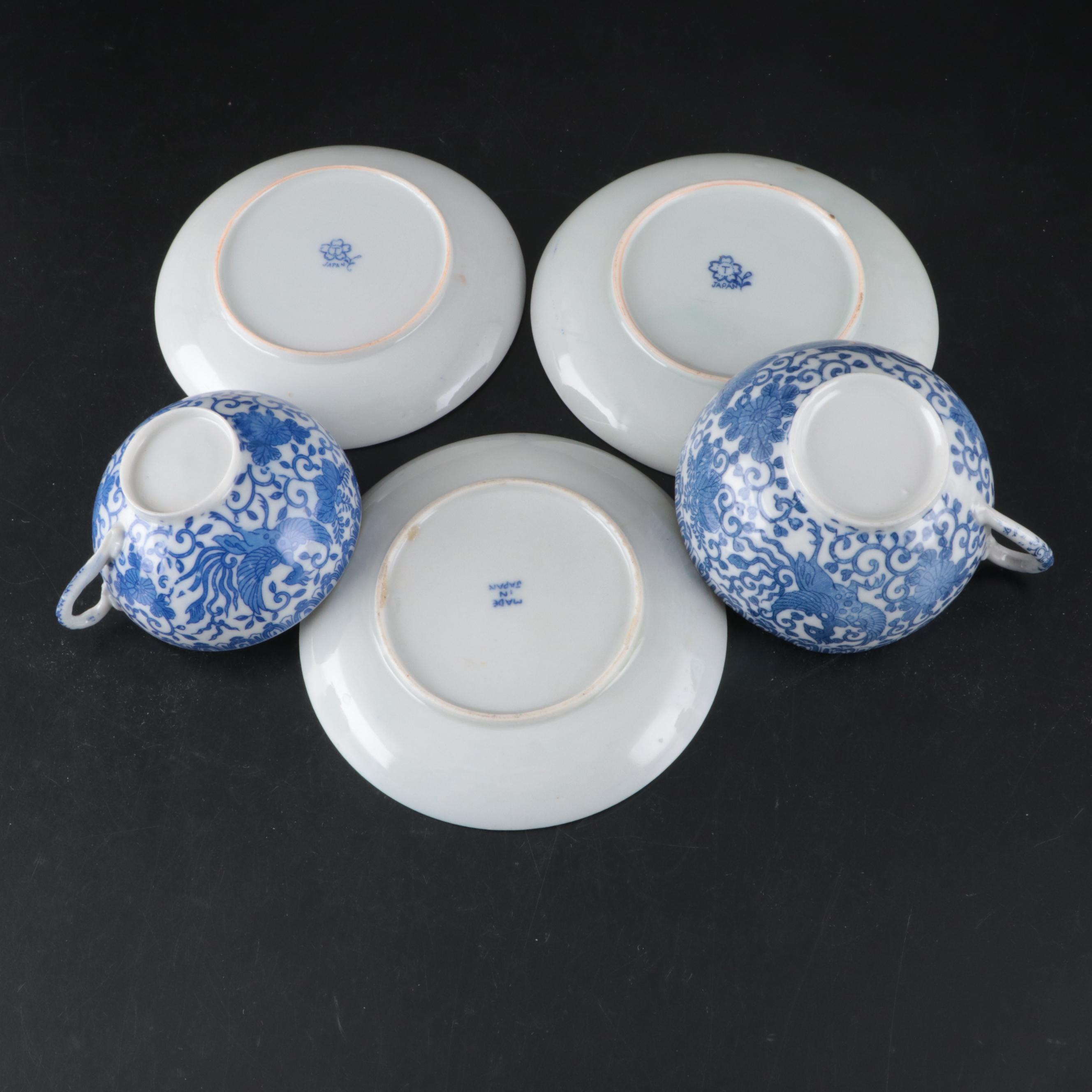 Blue Willow Grill Plates with Japanese Porcelain and Other Tableware