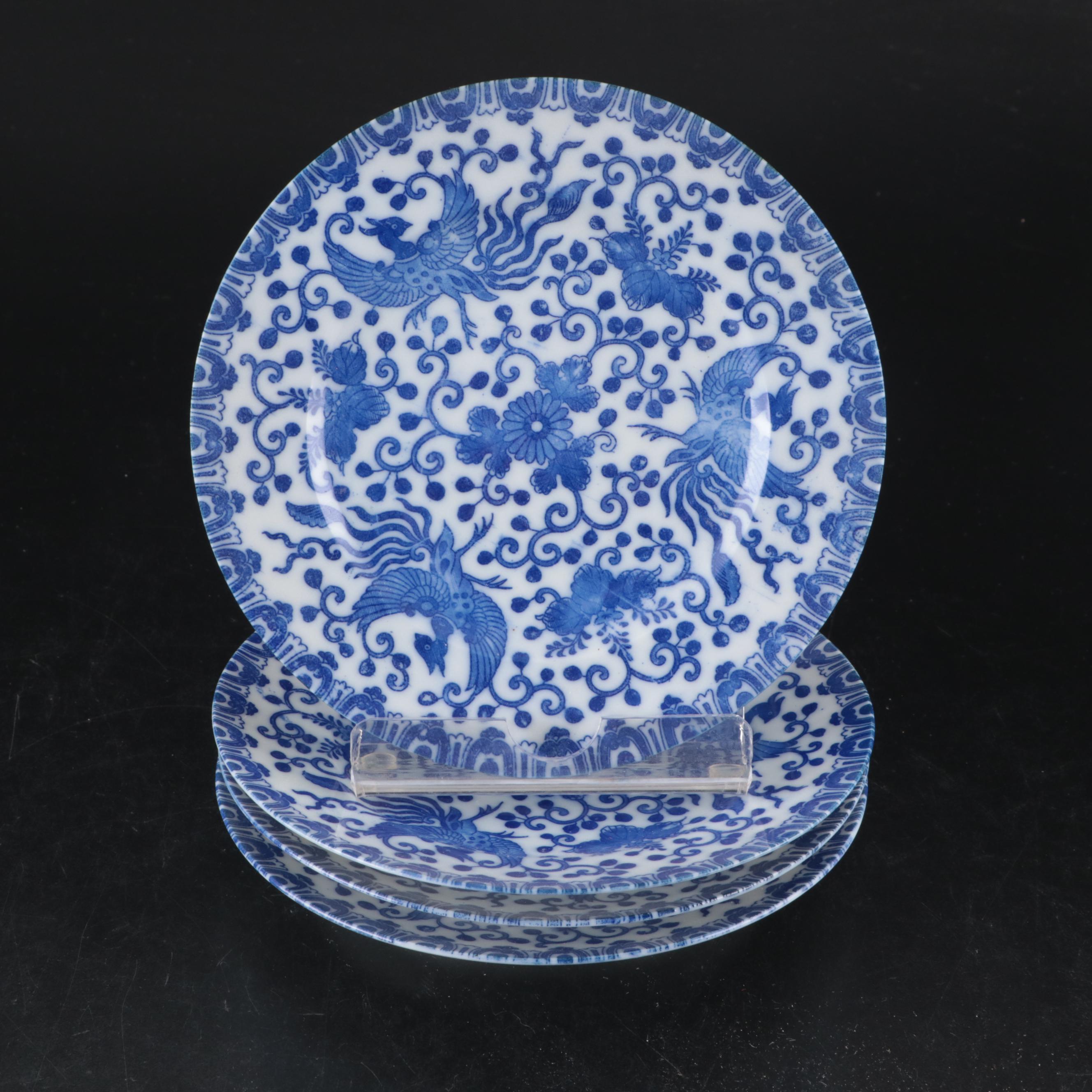 Blue Willow Grill Plates with Japanese Porcelain and Other Tableware