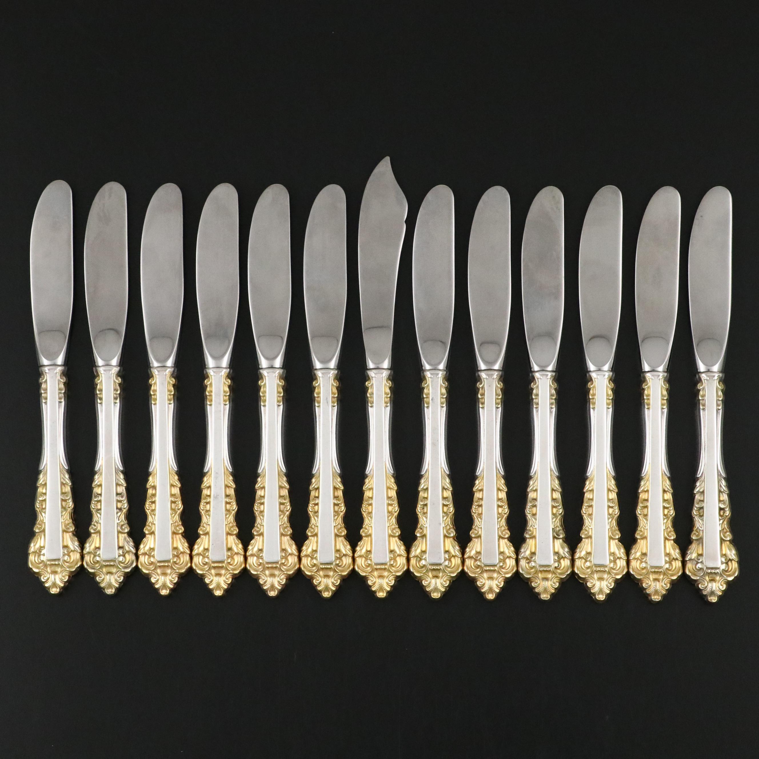 Gorham "Golden Medici" Gold Washed Sterling Silver Butter Spreaders, 1971–1991