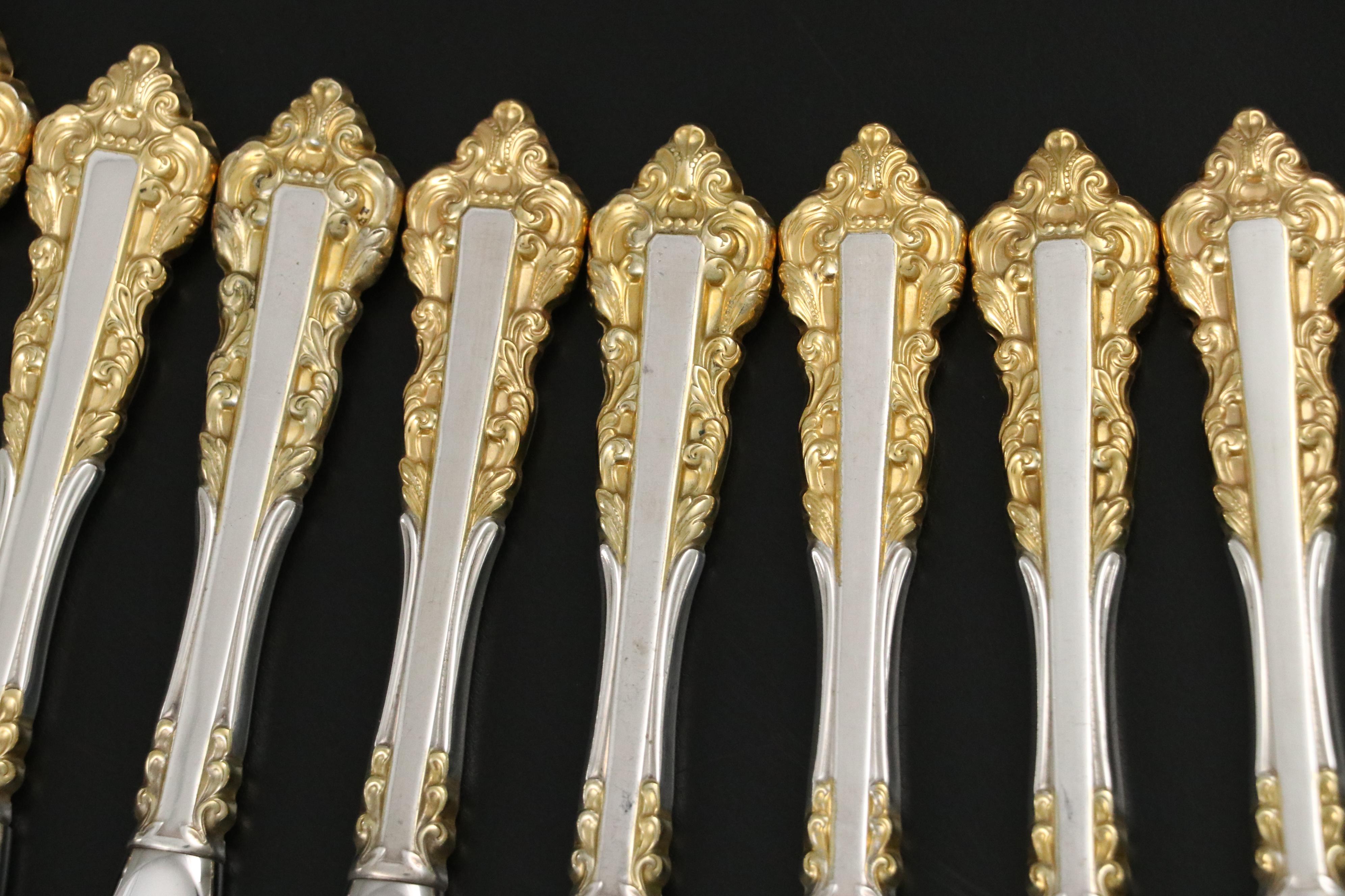 Gorham "Golden Medici" Gold Washed Sterling Silver Butter Spreaders, 1971–1991