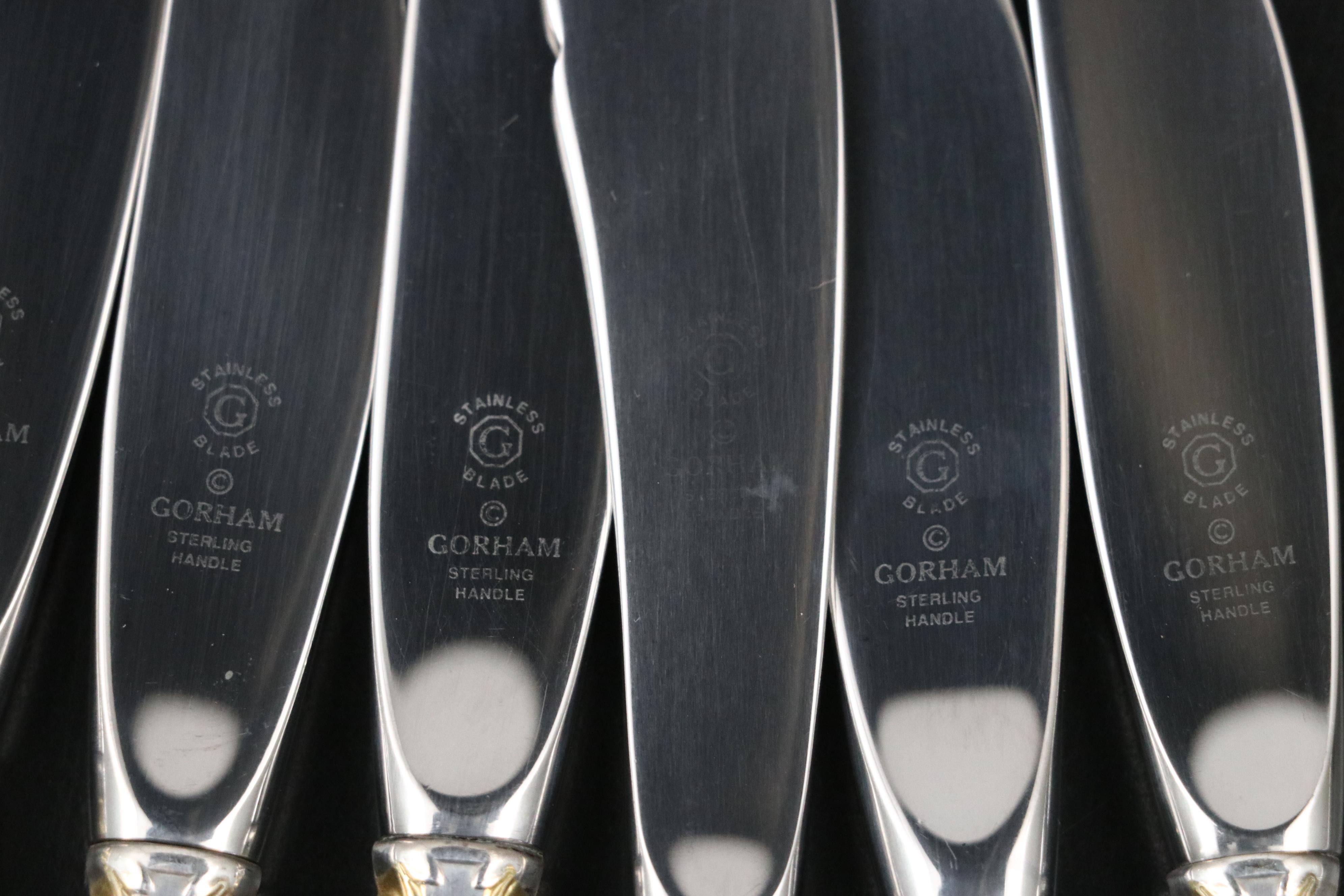 Gorham "Golden Medici" Gold Washed Sterling Silver Butter Spreaders, 1971–1991