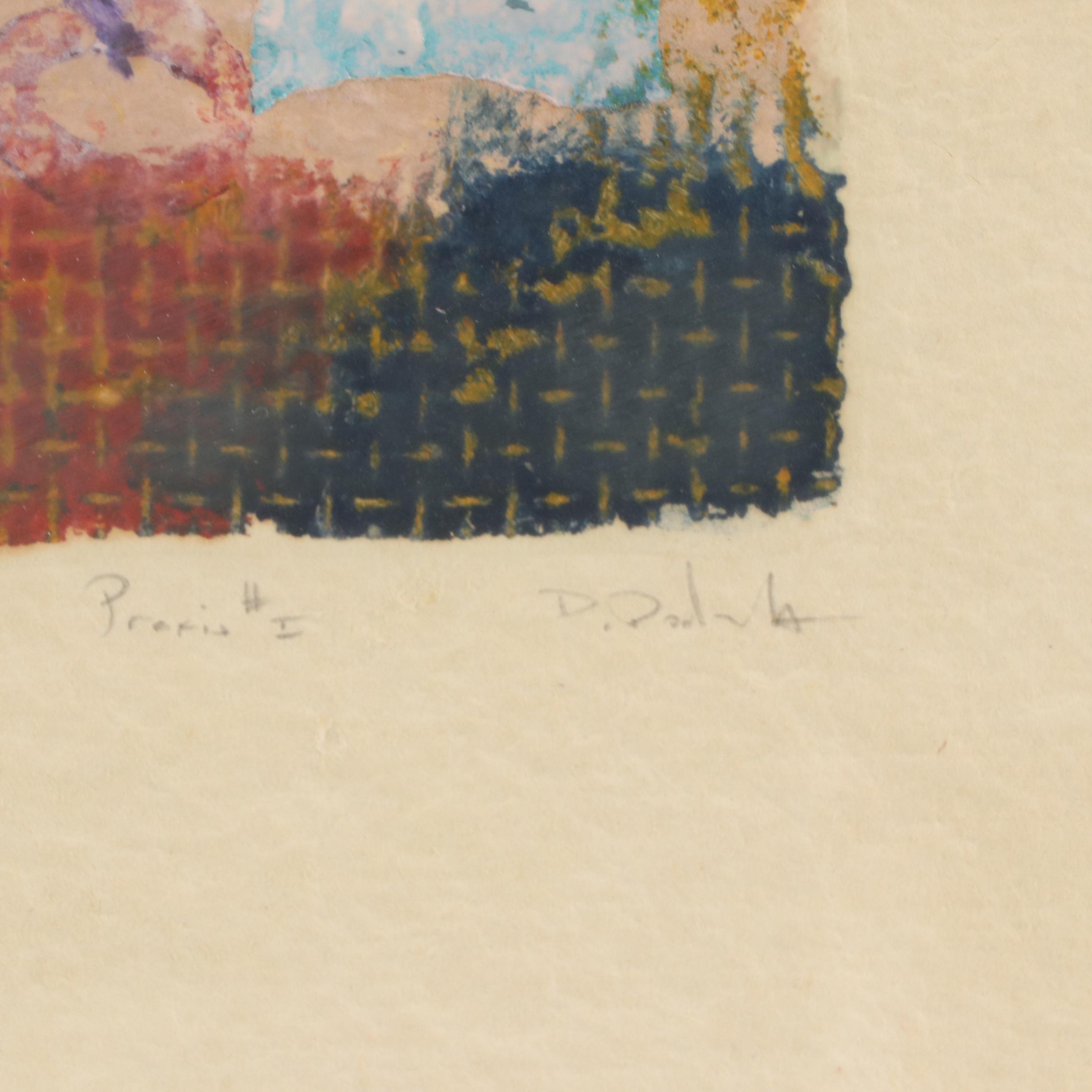 David Dodsworth Mixed Media Collograph "Praxis #1," Late 20th Century