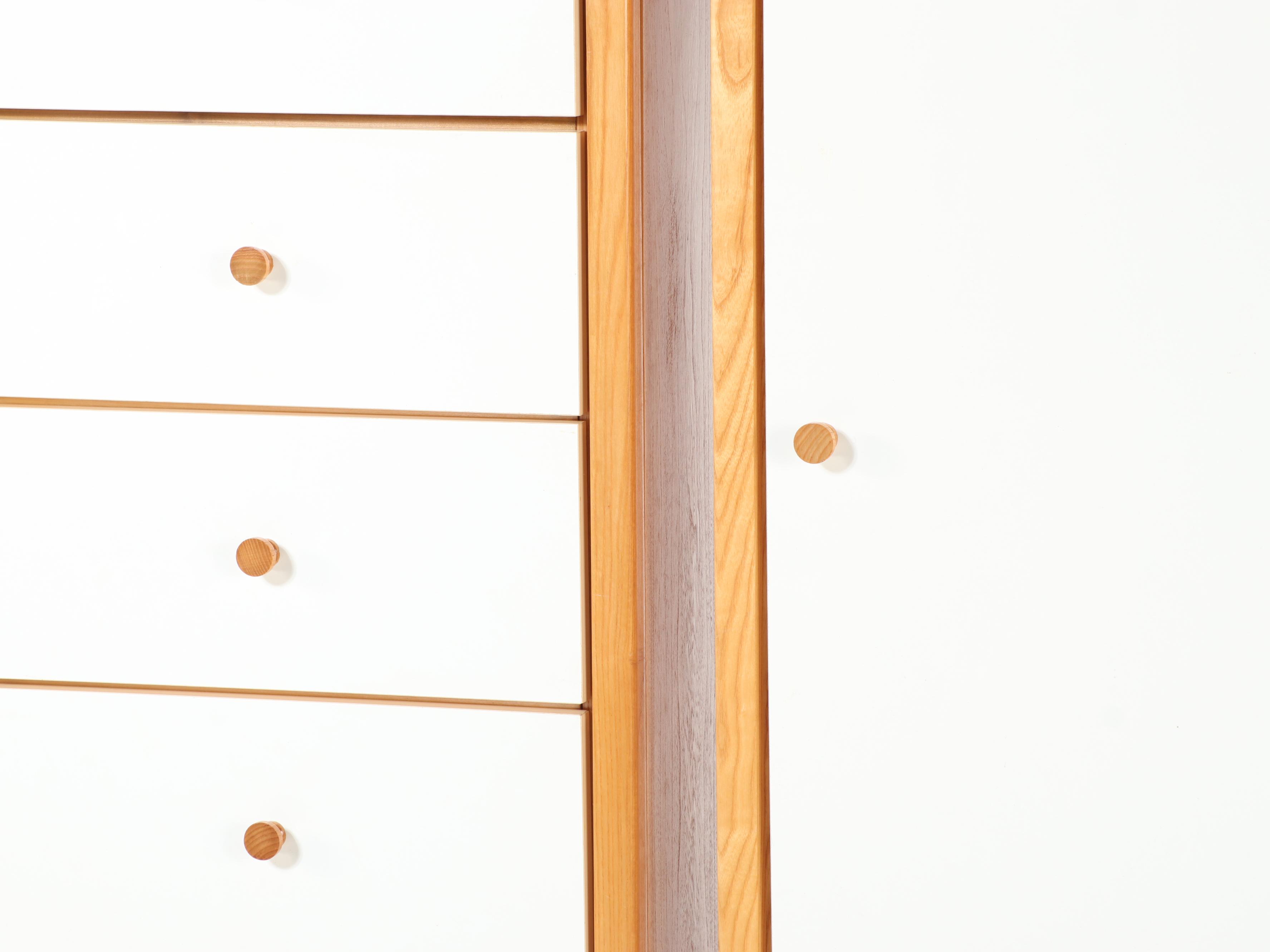 Two Dixie "Euroline" Ash and White-Laminate Office Cabinets