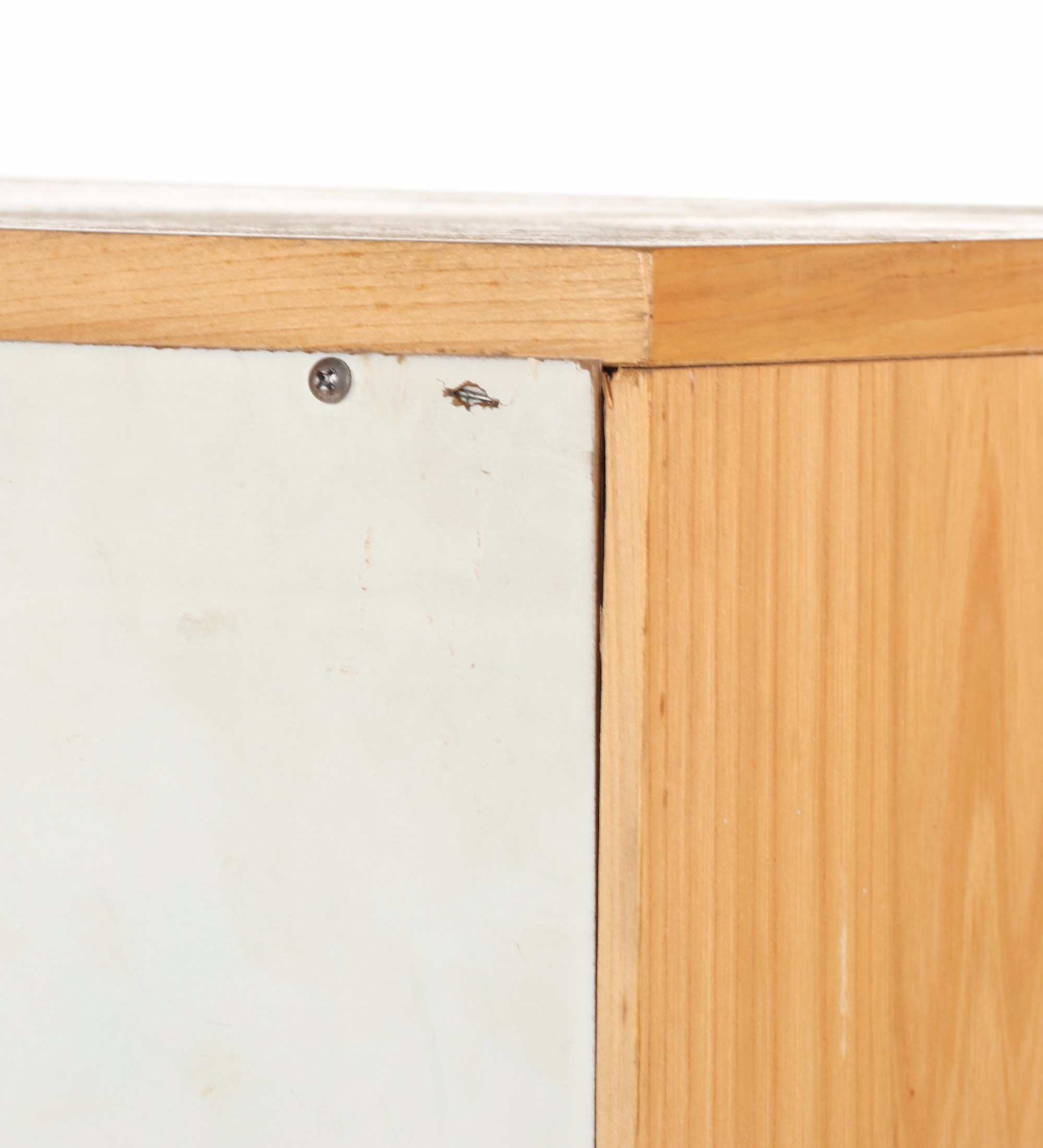 Two Dixie "Euroline" Ash and White-Laminate Office Cabinets
