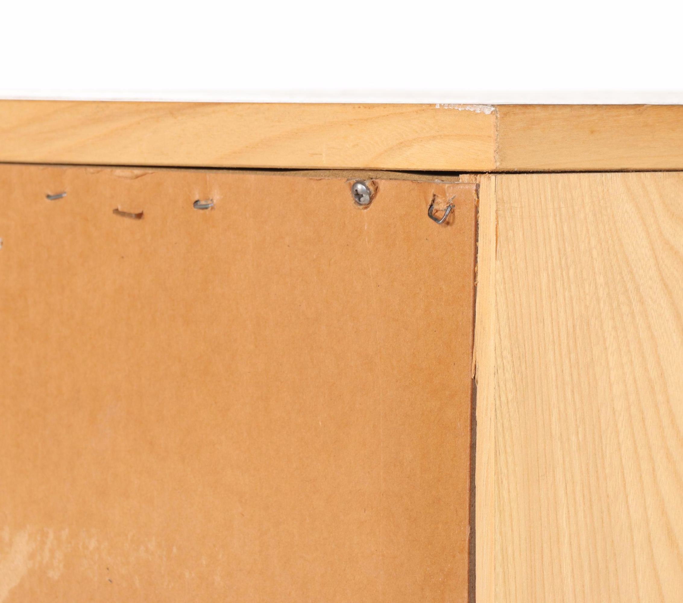 Two Dixie "Euroline" Ash and White-Laminate Office Cabinets