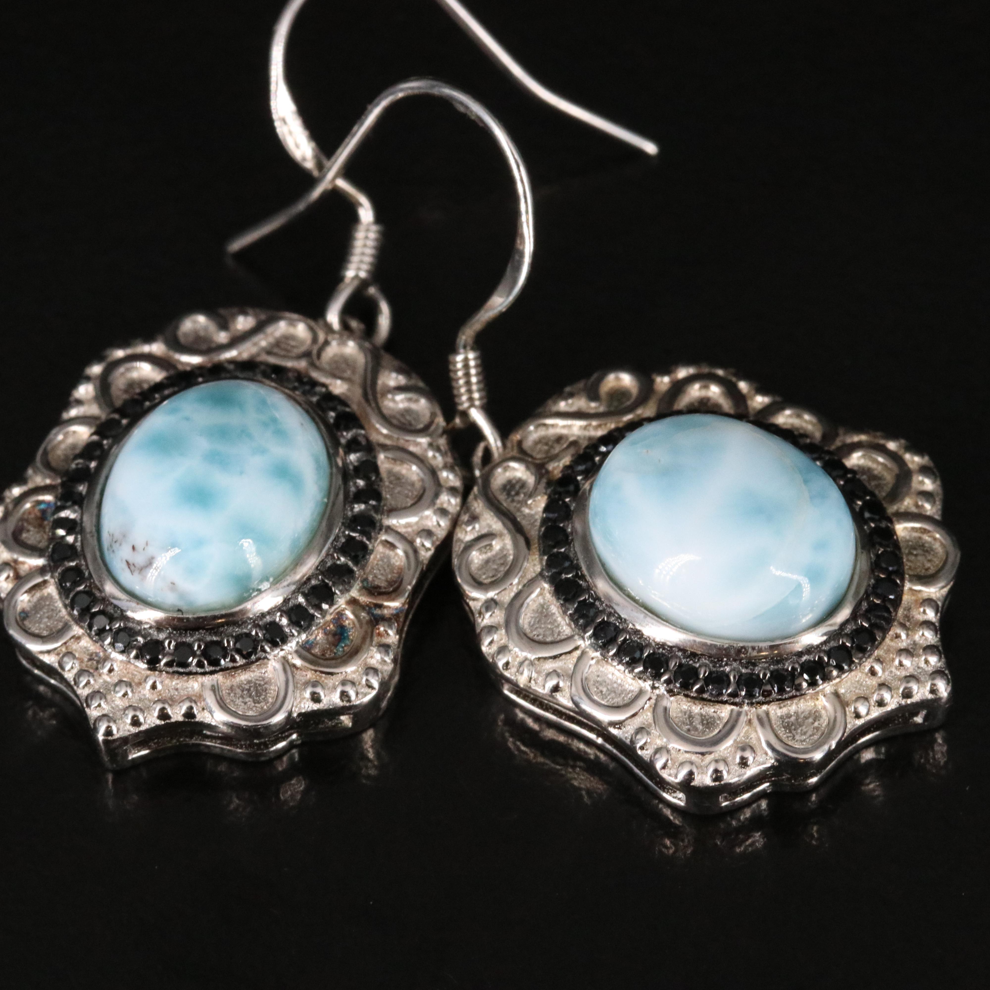 Sterling Gemstone Jewelry Collection Including Larimar, Tanzanite and CZ