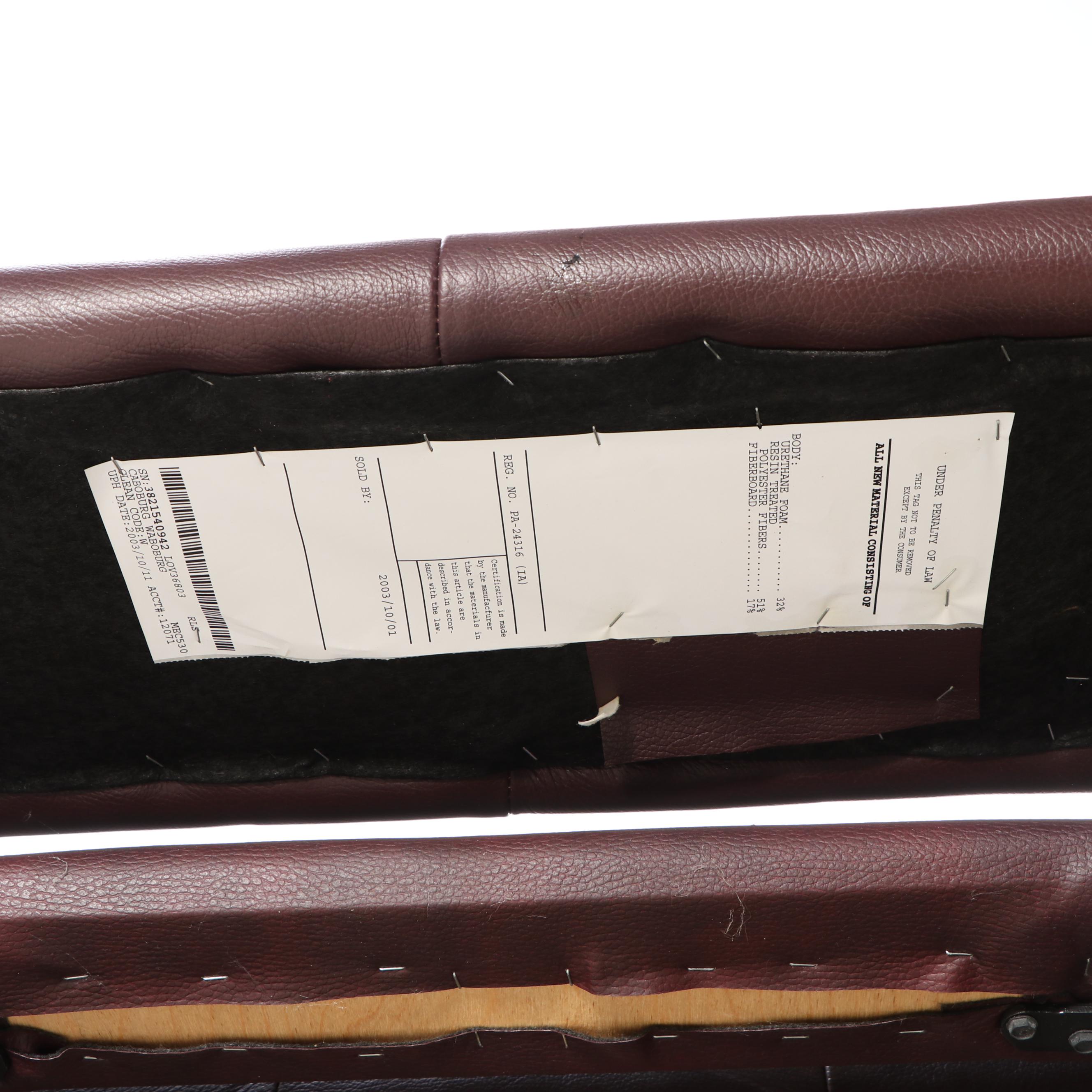 Overstuffed Leather Reclining Loveseat