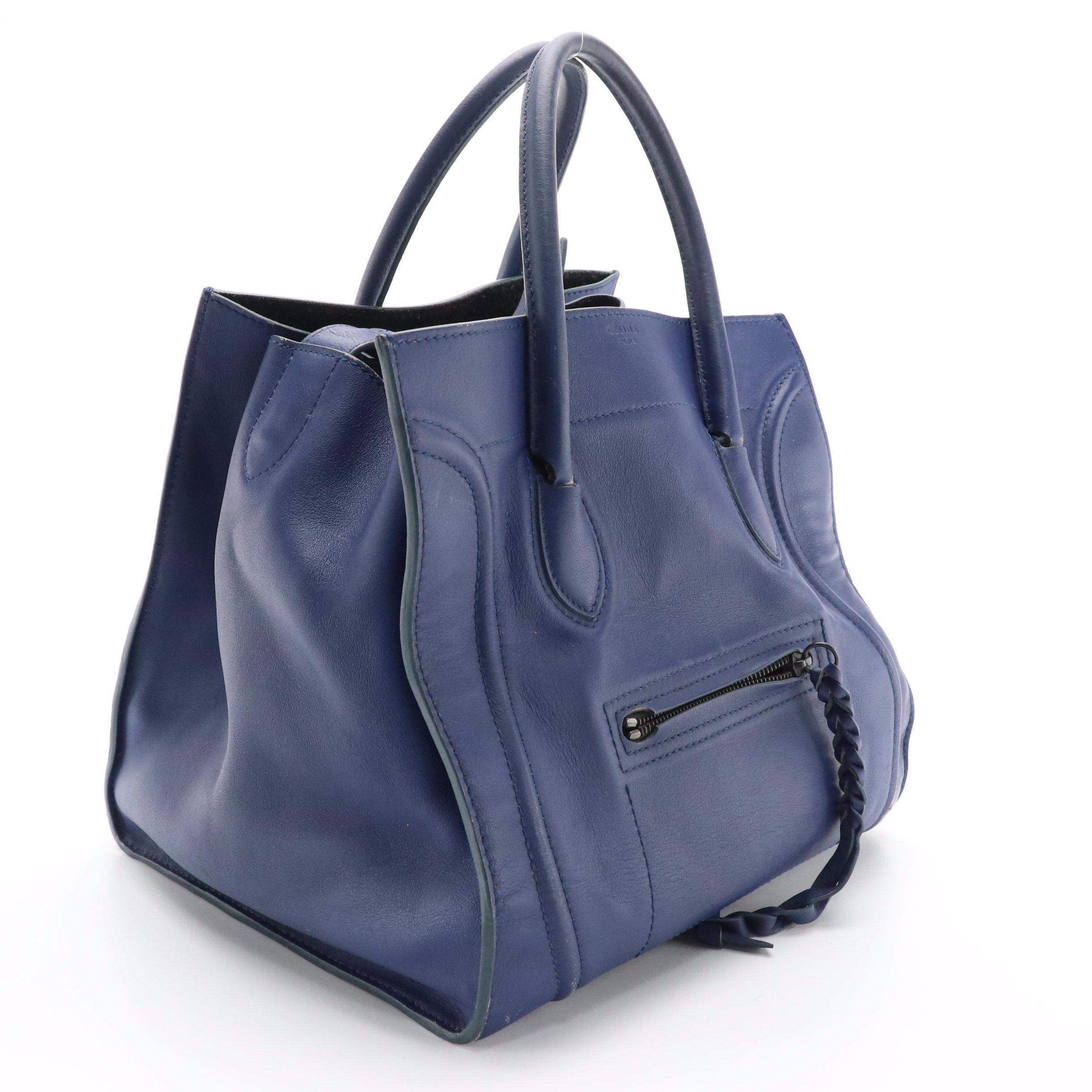 Céline Phantom Luggage Tote in Deep Blue Calfskin Leather