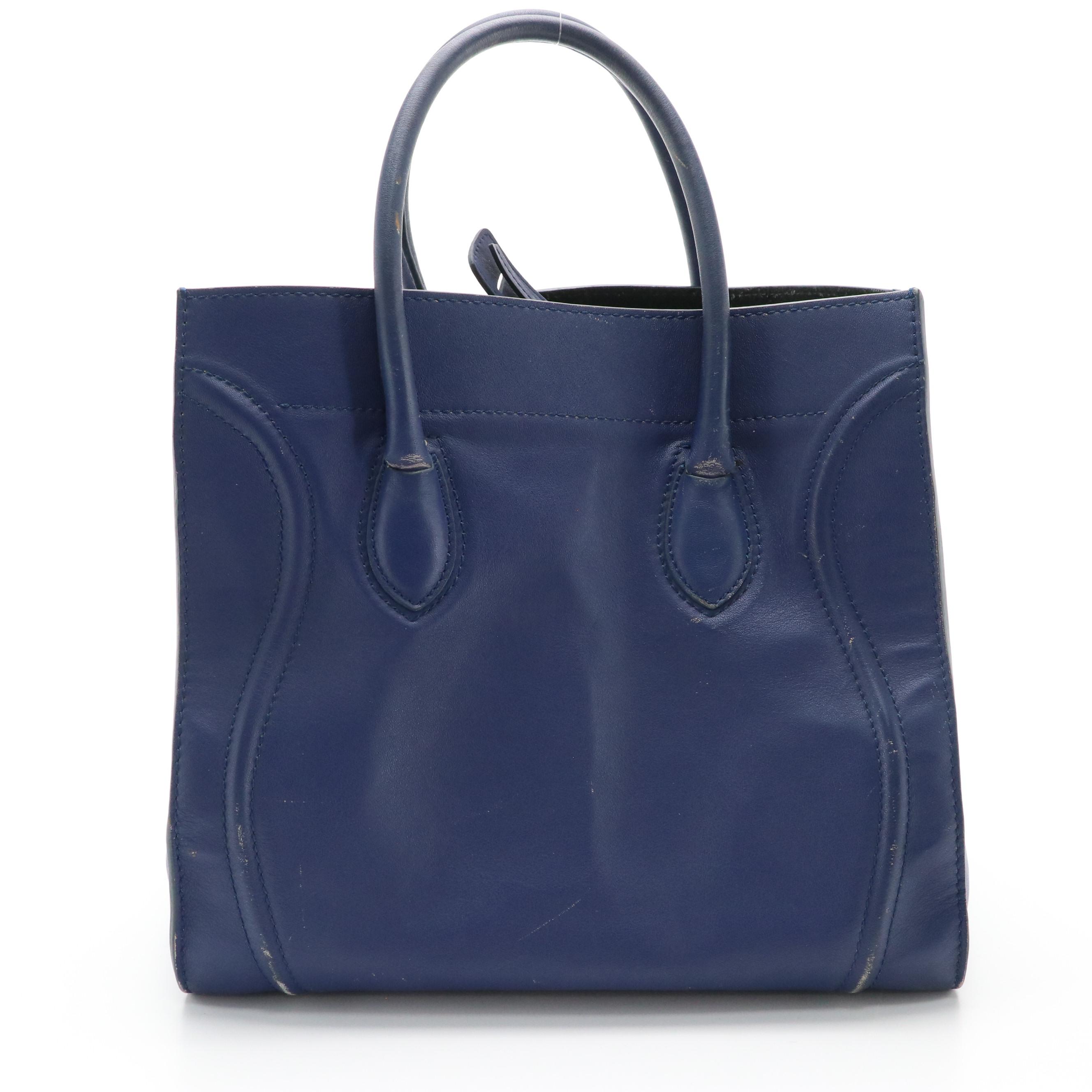 Céline Phantom Luggage Tote in Deep Blue Calfskin Leather