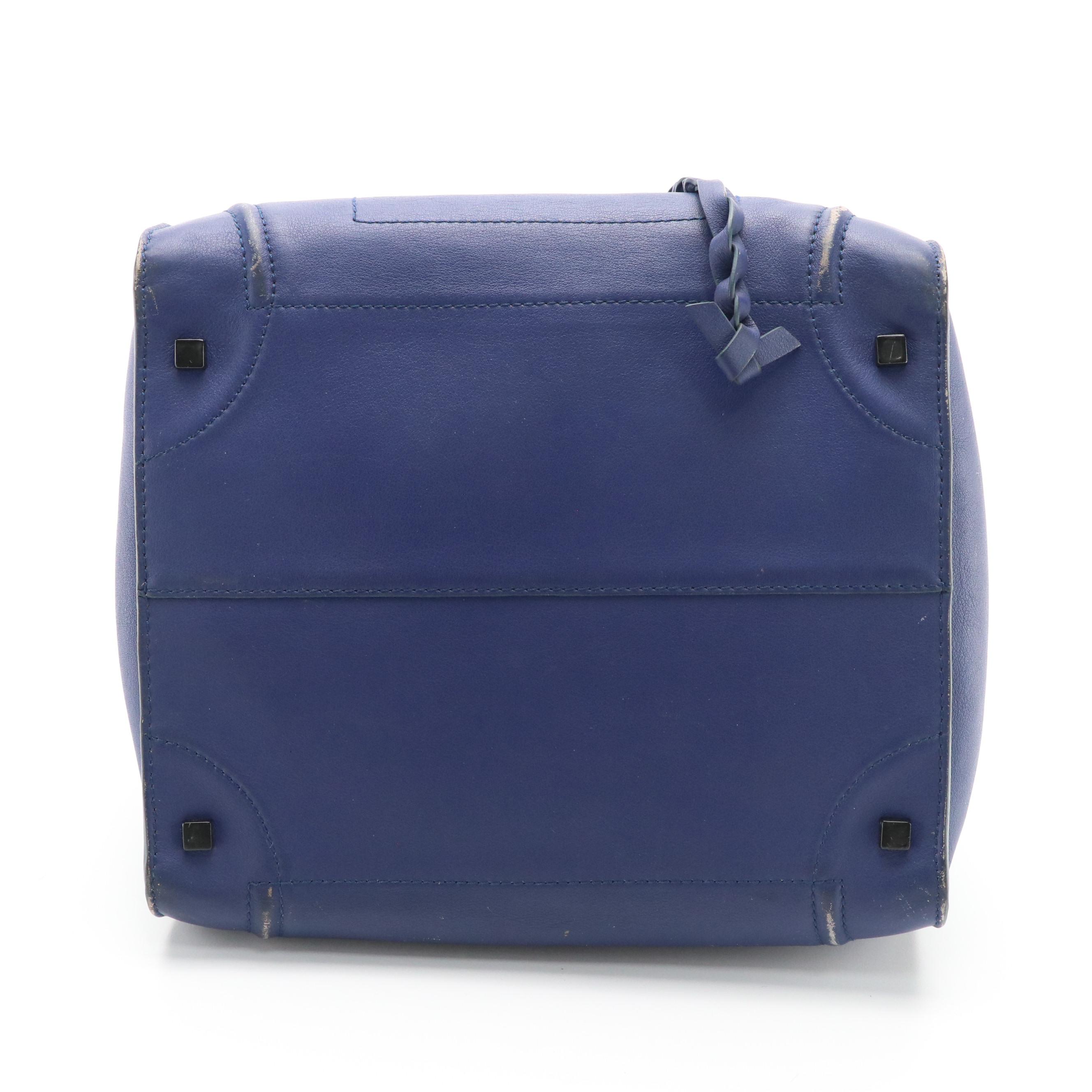 Céline Phantom Luggage Tote in Deep Blue Calfskin Leather