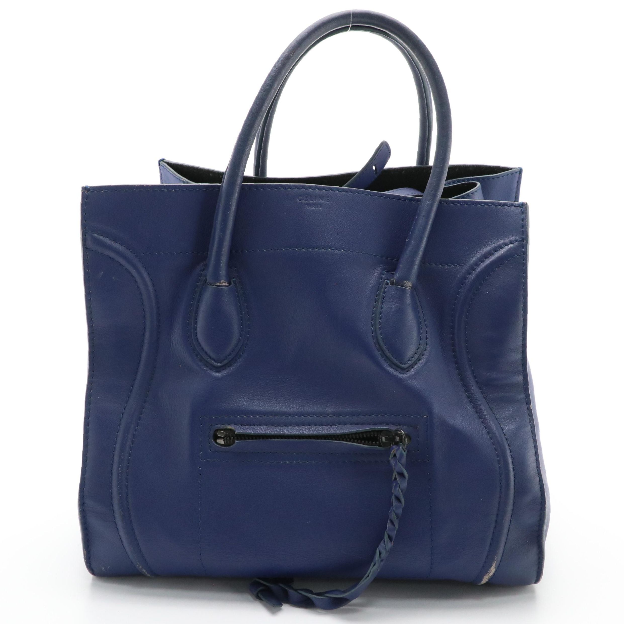 Céline Phantom Luggage Tote in Deep Blue Calfskin Leather