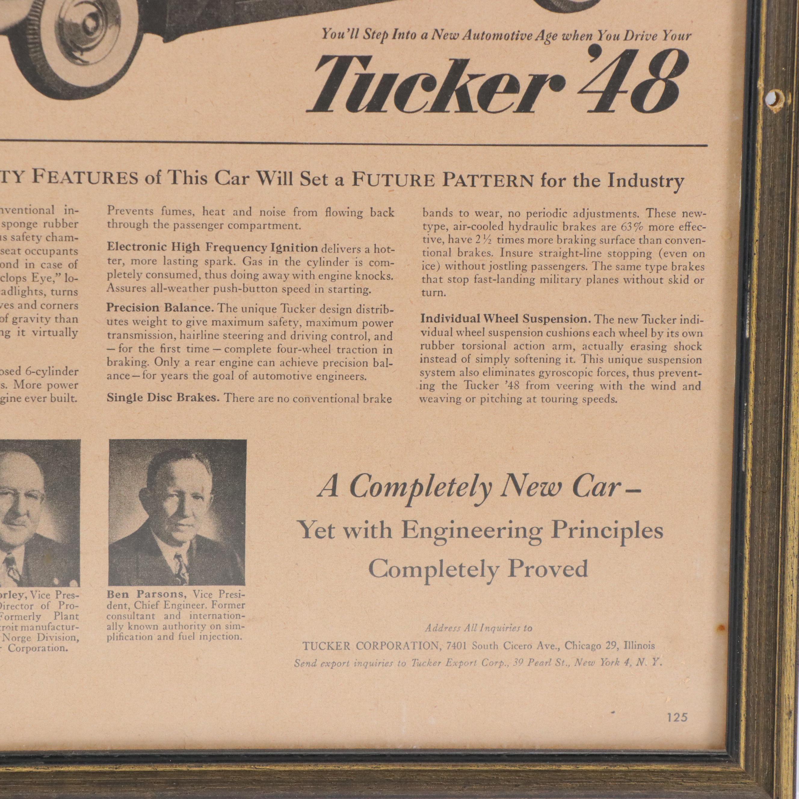 Tucker Automobile Newspaper Advertisement, 1948
