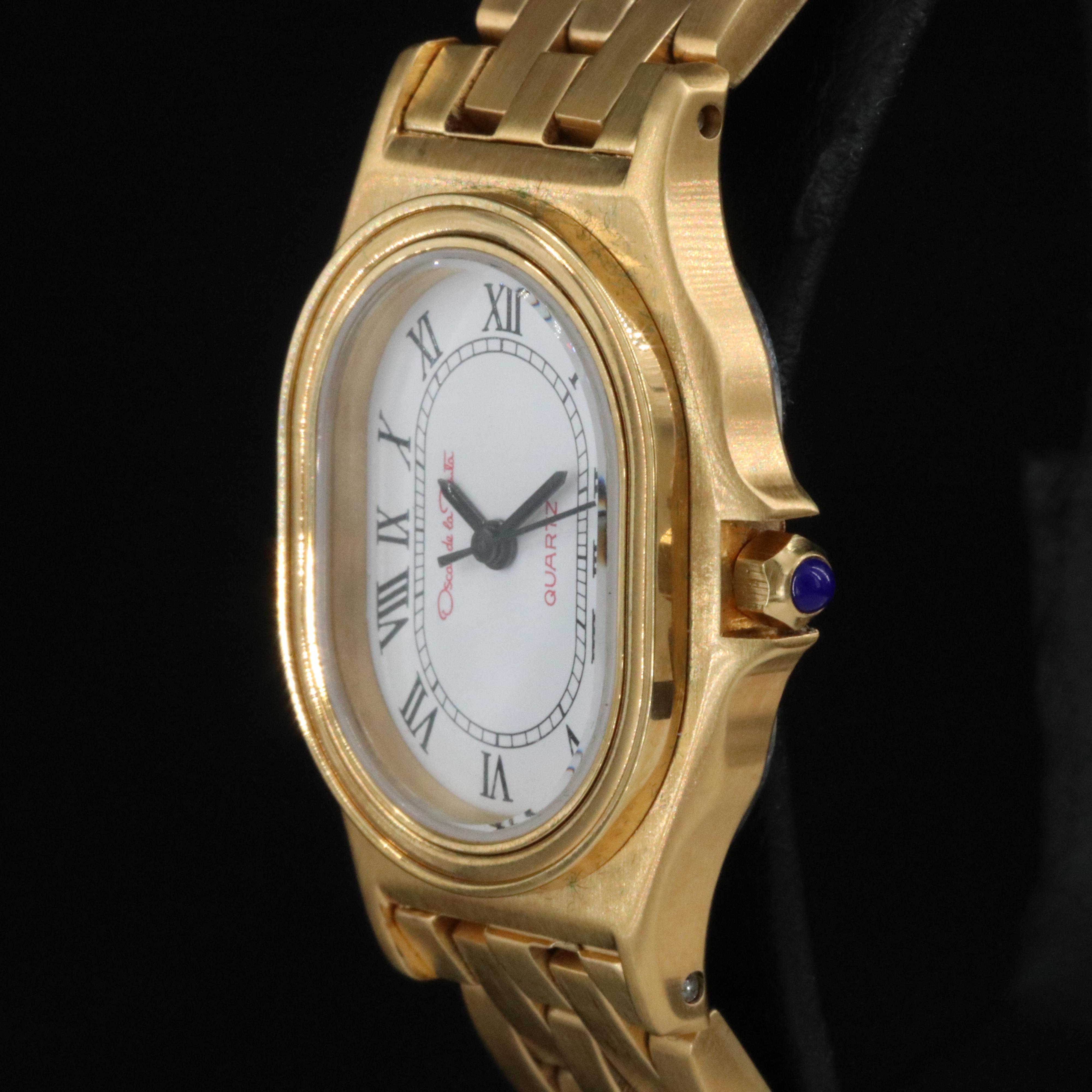 Oscar de la Renta Roman Numeral Gold-Tone Steel Quartz Watch